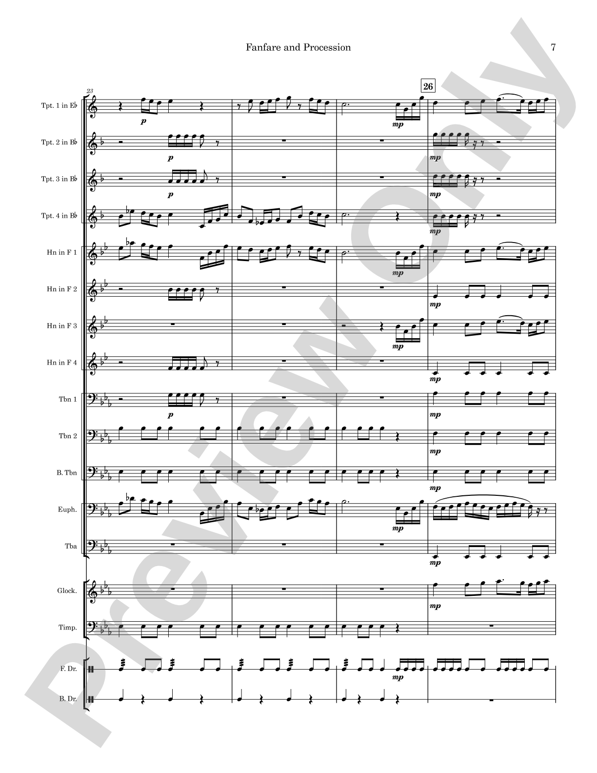 Fanfare and Procession: Concert Band Conductor Score & Parts