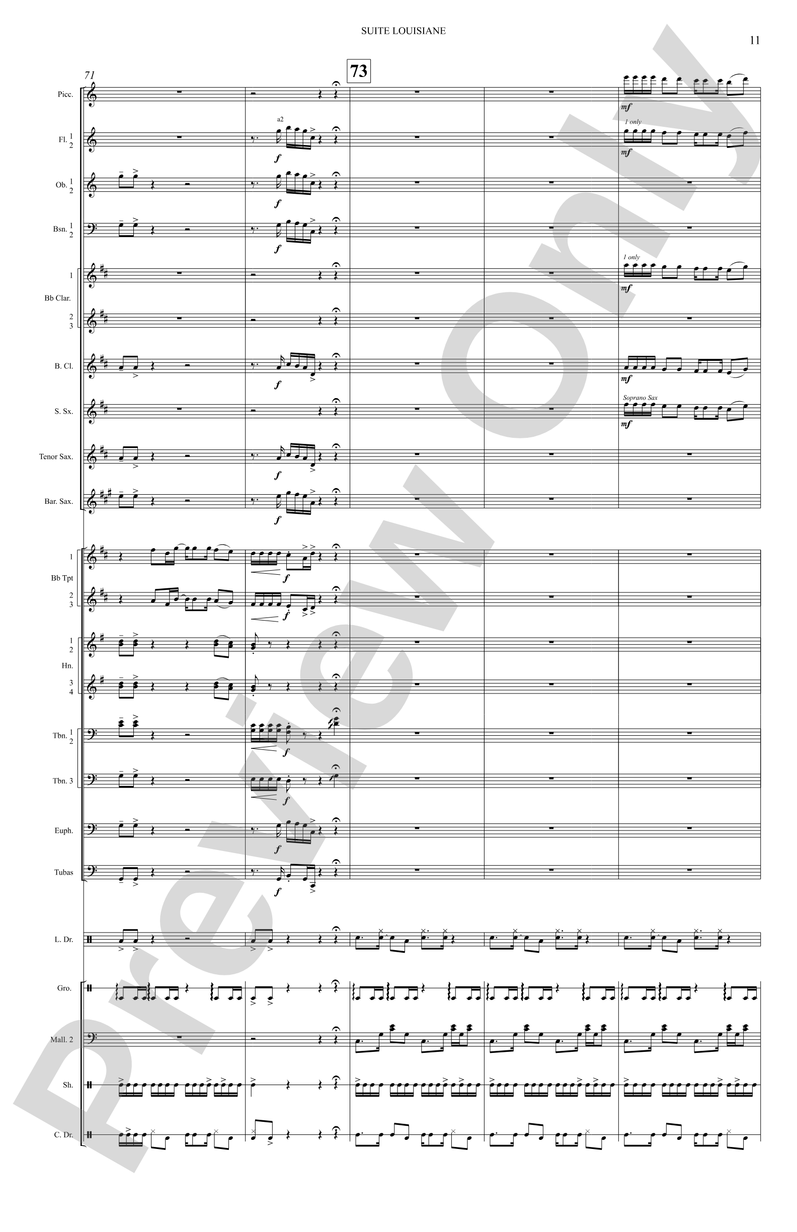 Suite Louisiane: Score