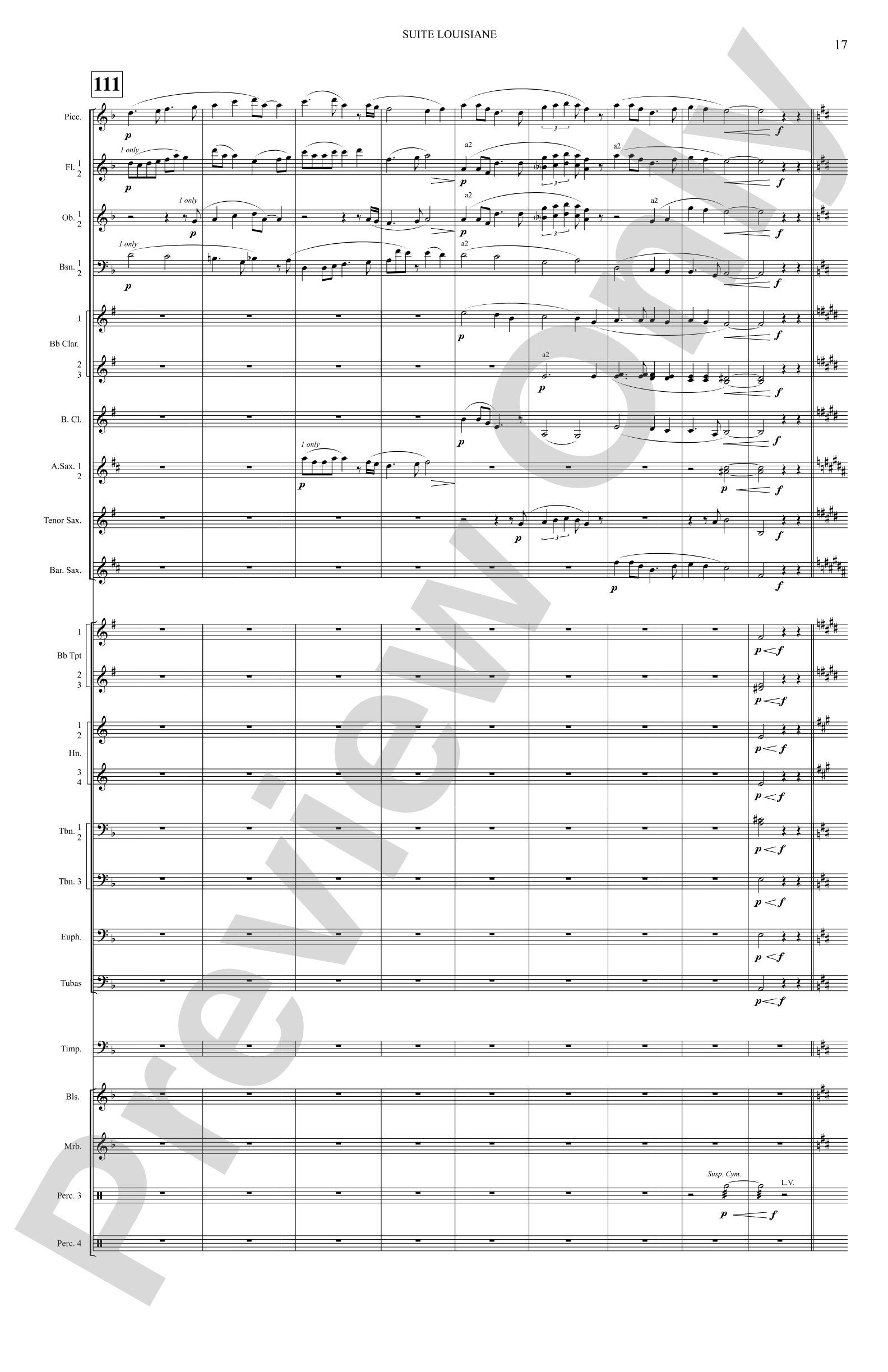 Suite Louisiane: Score