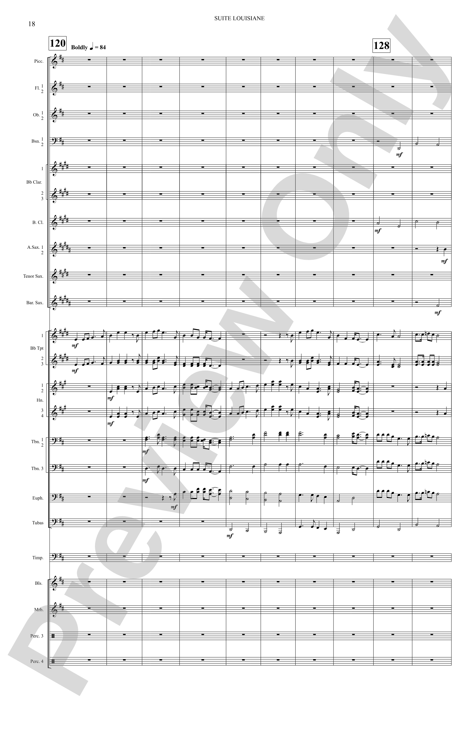 Suite Louisiane: Score