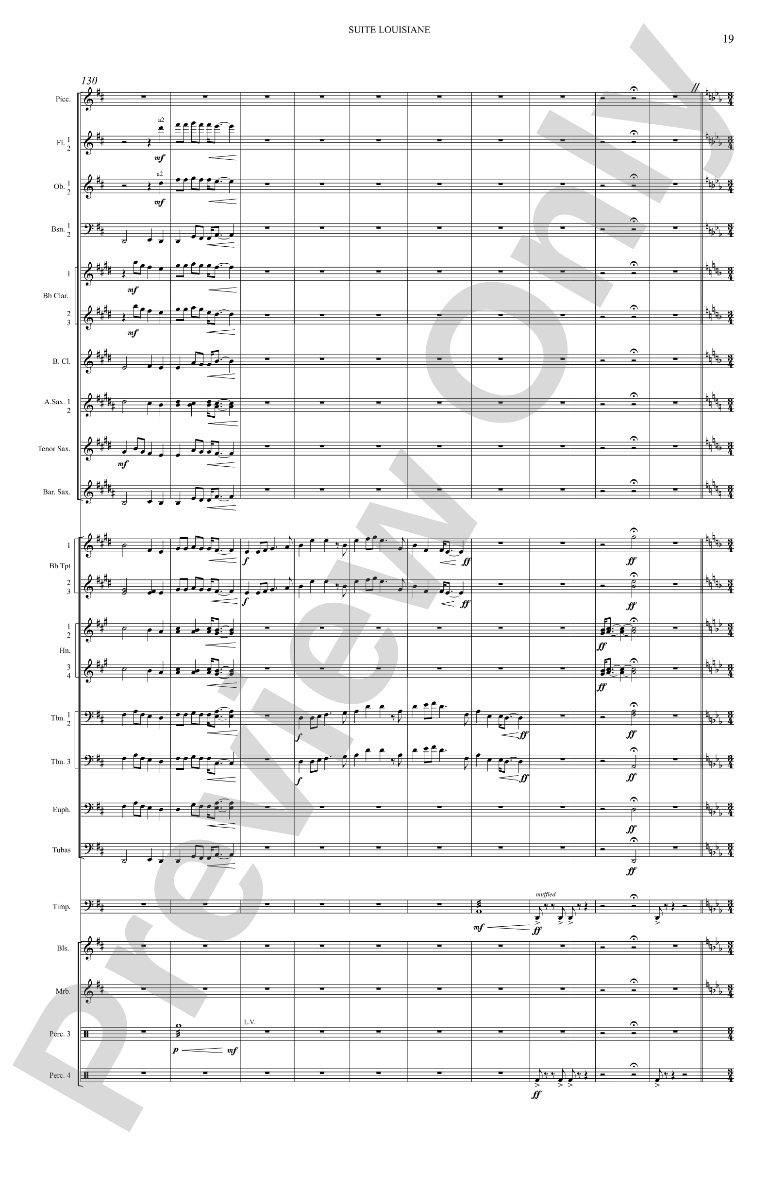 Suite Louisiane: Score