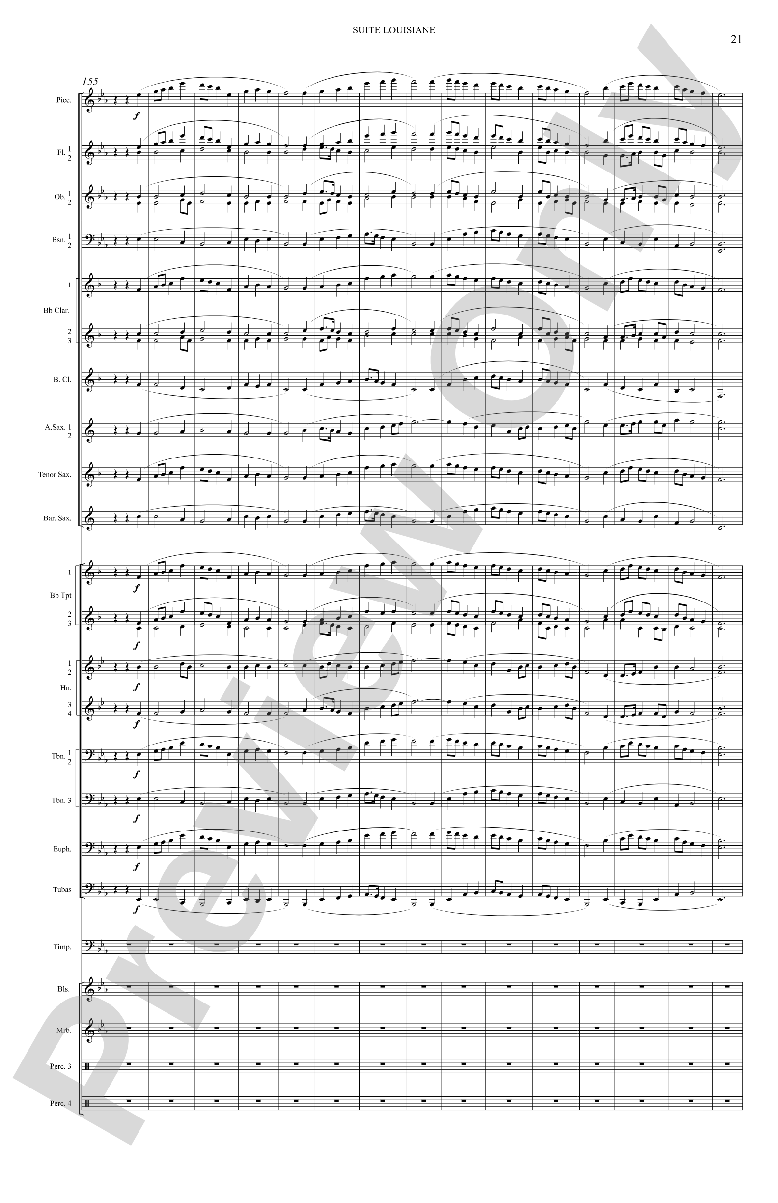 Suite Louisiane: Score