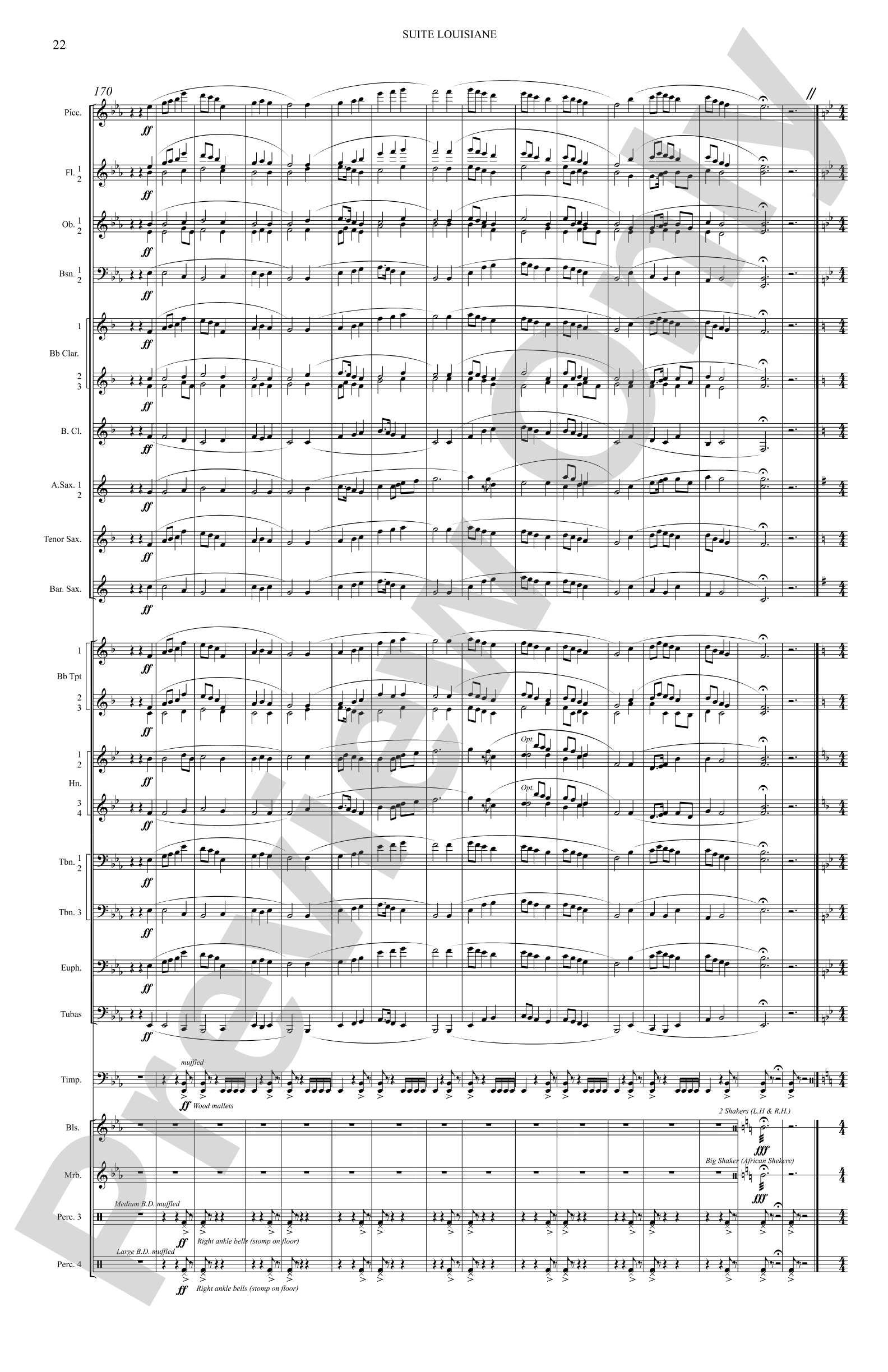 Suite Louisiane: Score