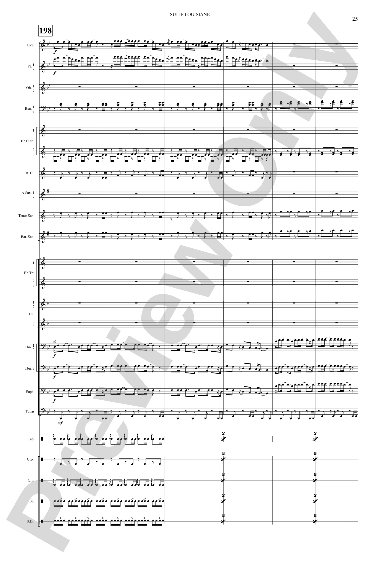 Suite Louisiane: Score