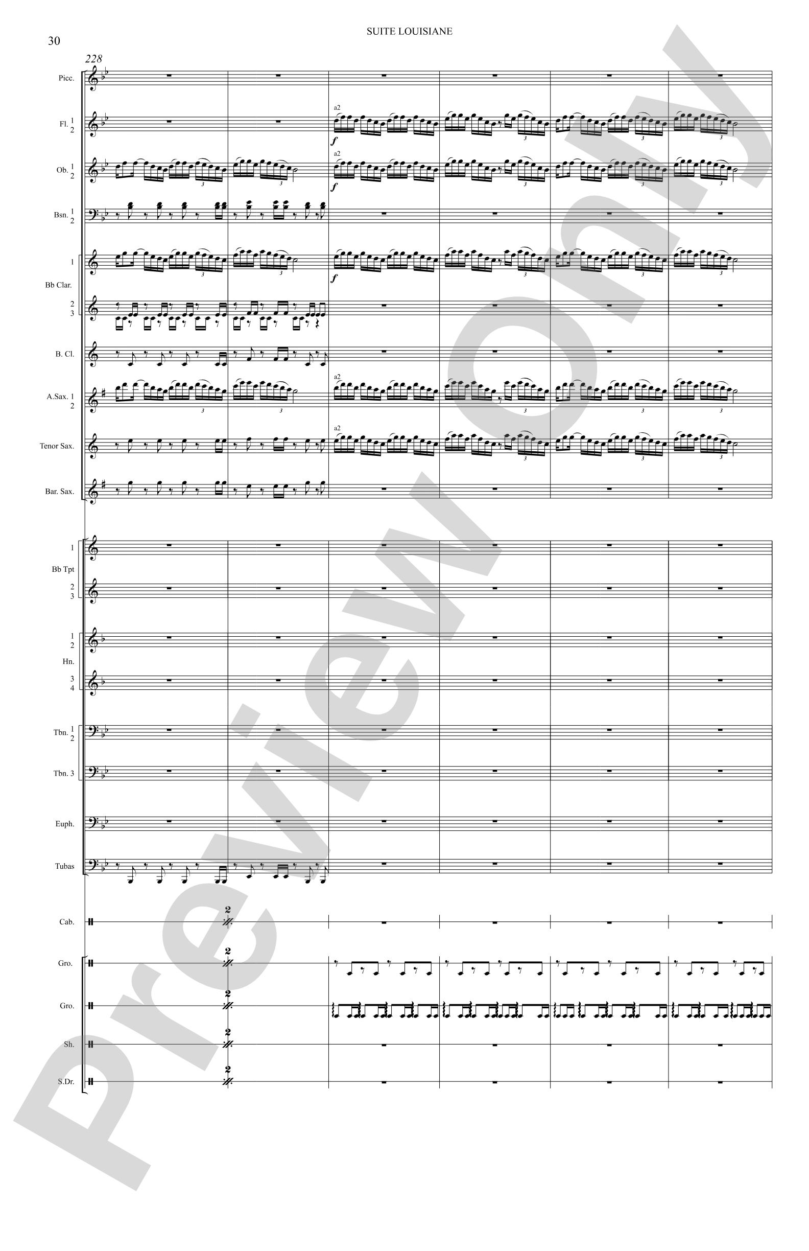 Suite Louisiane: Score