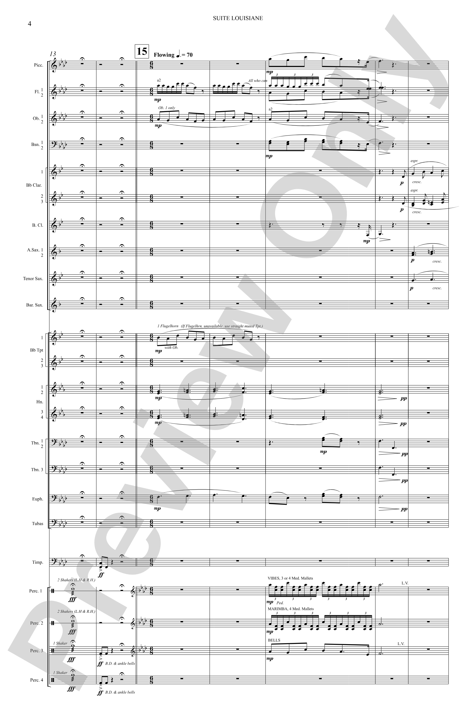 Suite Louisiane: Score