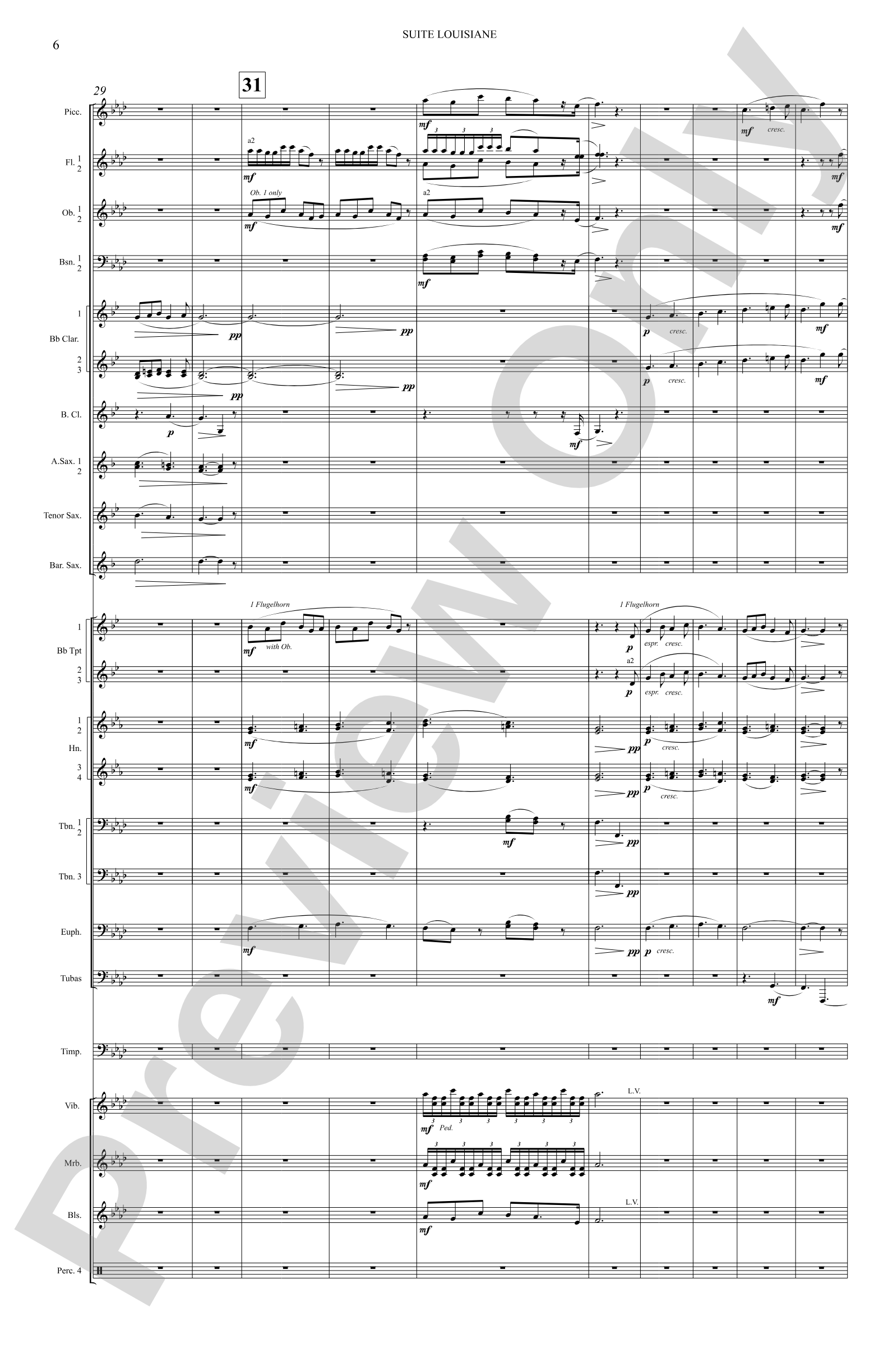 Suite Louisiane: Score