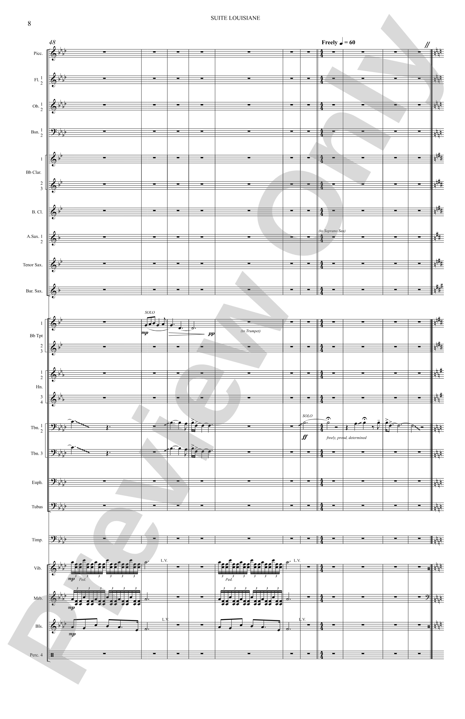 Suite Louisiane: Score