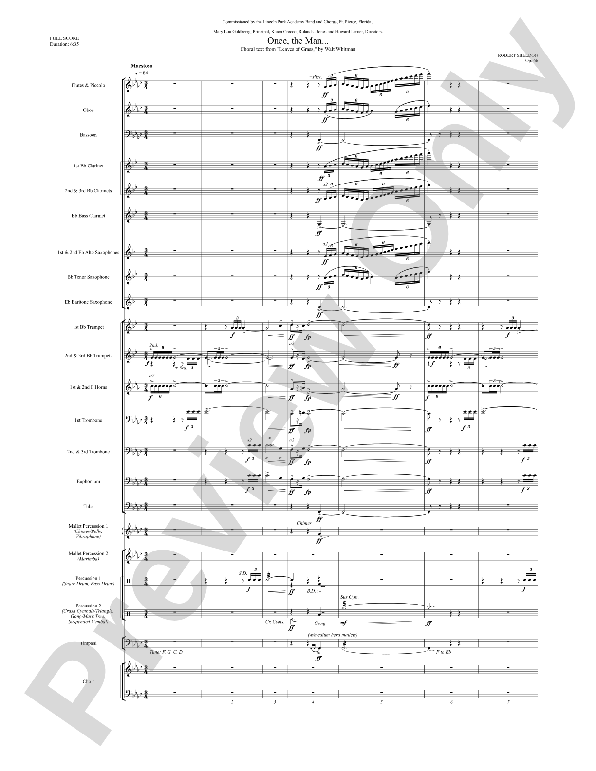 Once, the Man...: Score