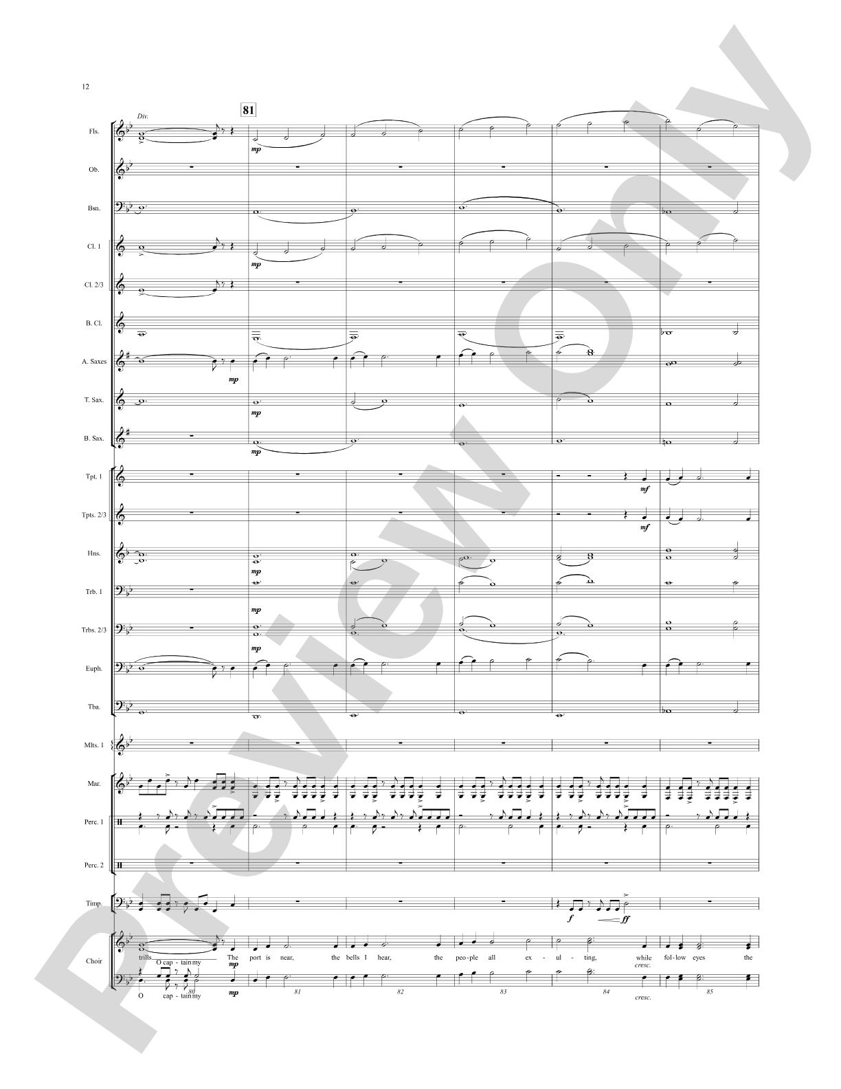 Once, the Man...: Score