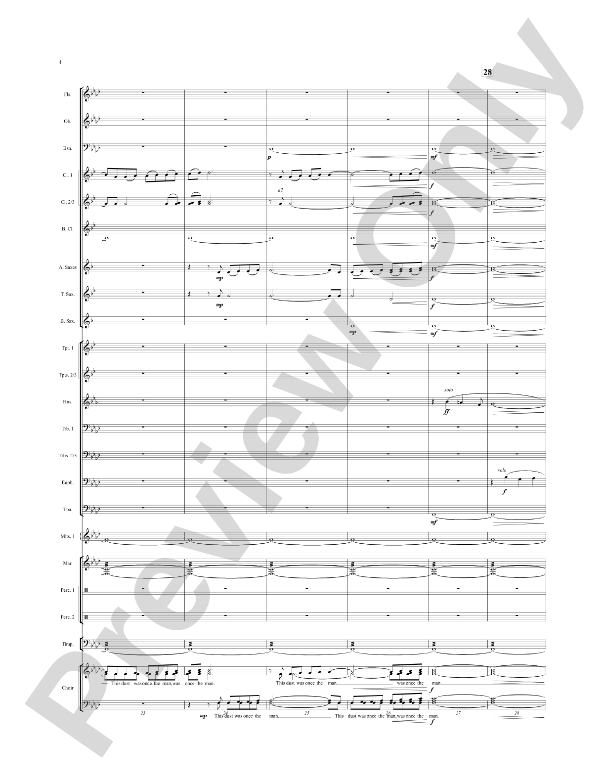 Once, the Man...: Score