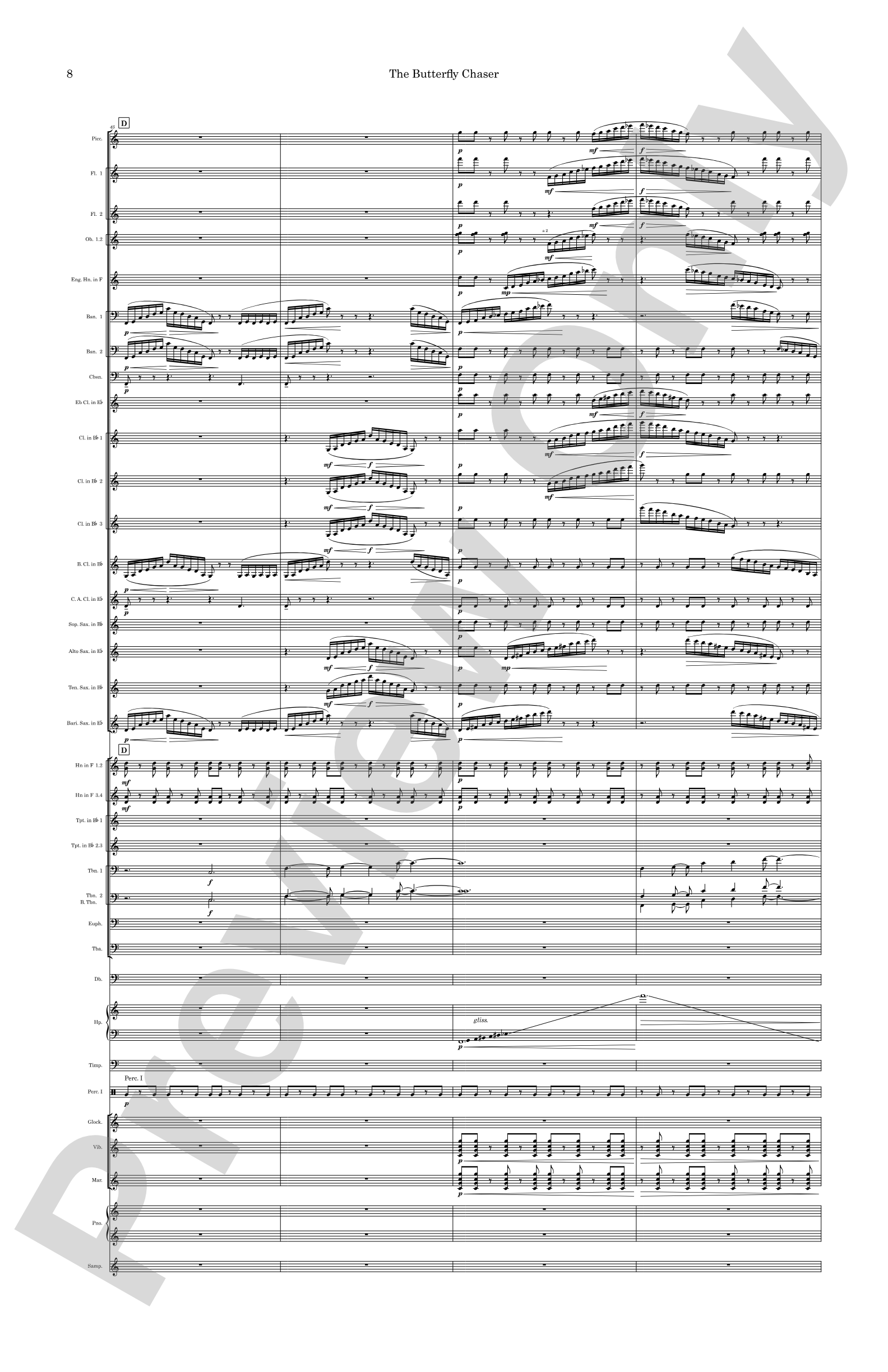The Butterfly Chaser: Concert Band Conductor Score & Parts