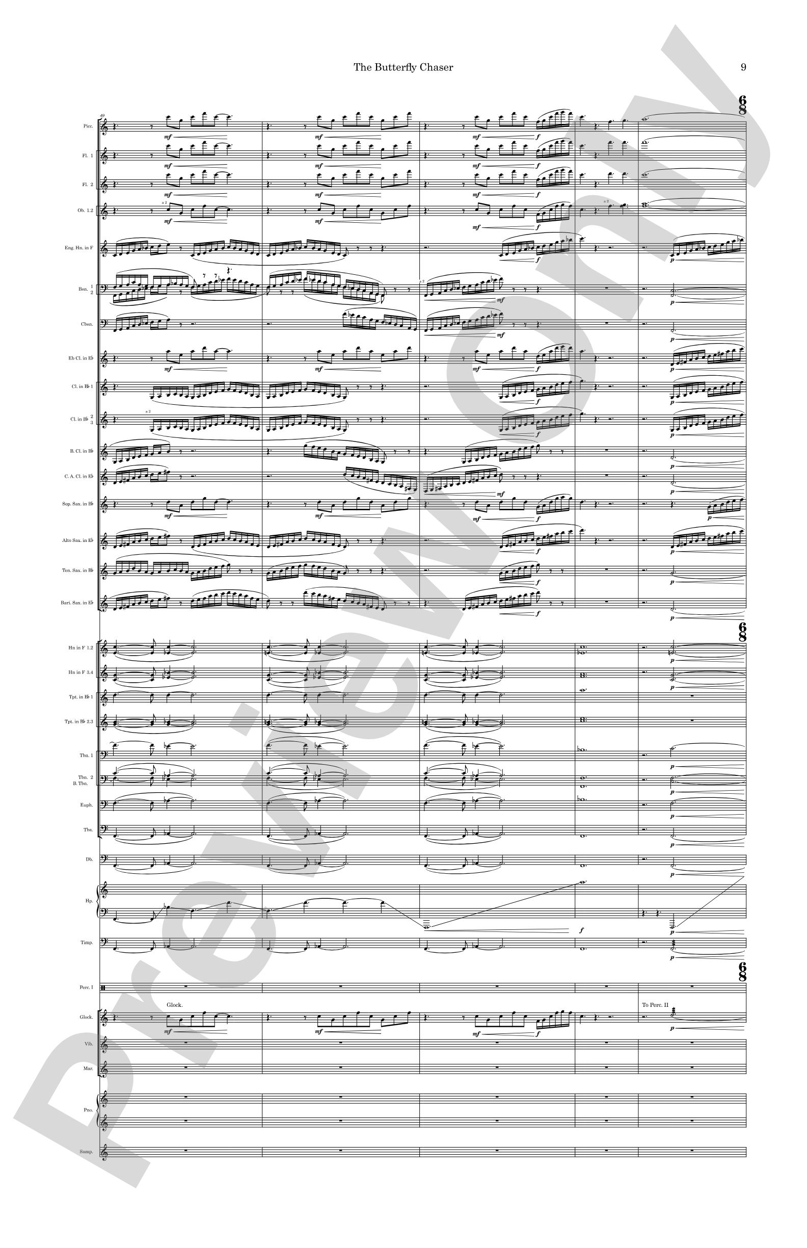 The Butterfly Chaser: Concert Band Conductor Score & Parts