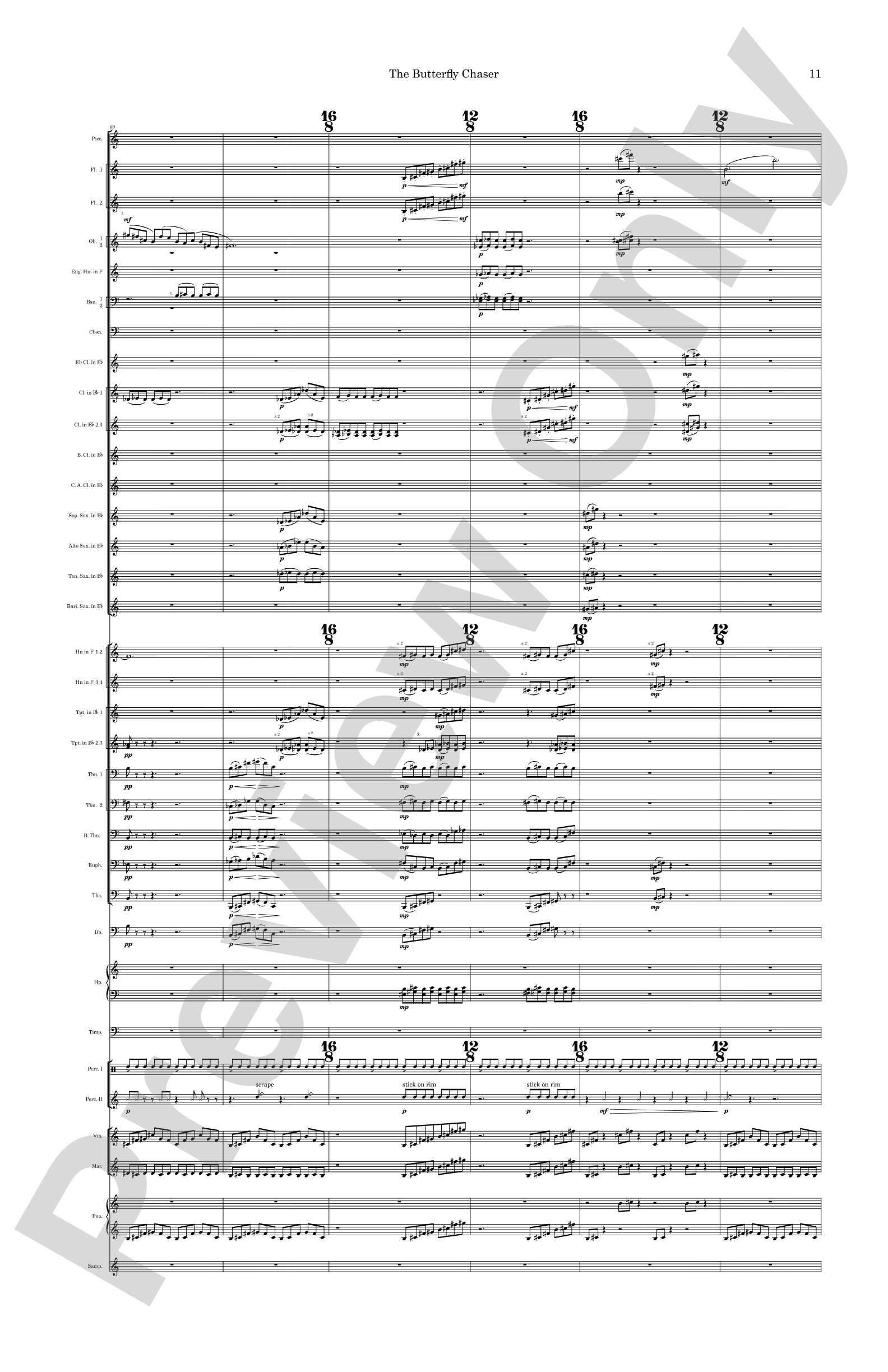 The Butterfly Chaser: Concert Band Conductor Score & Parts