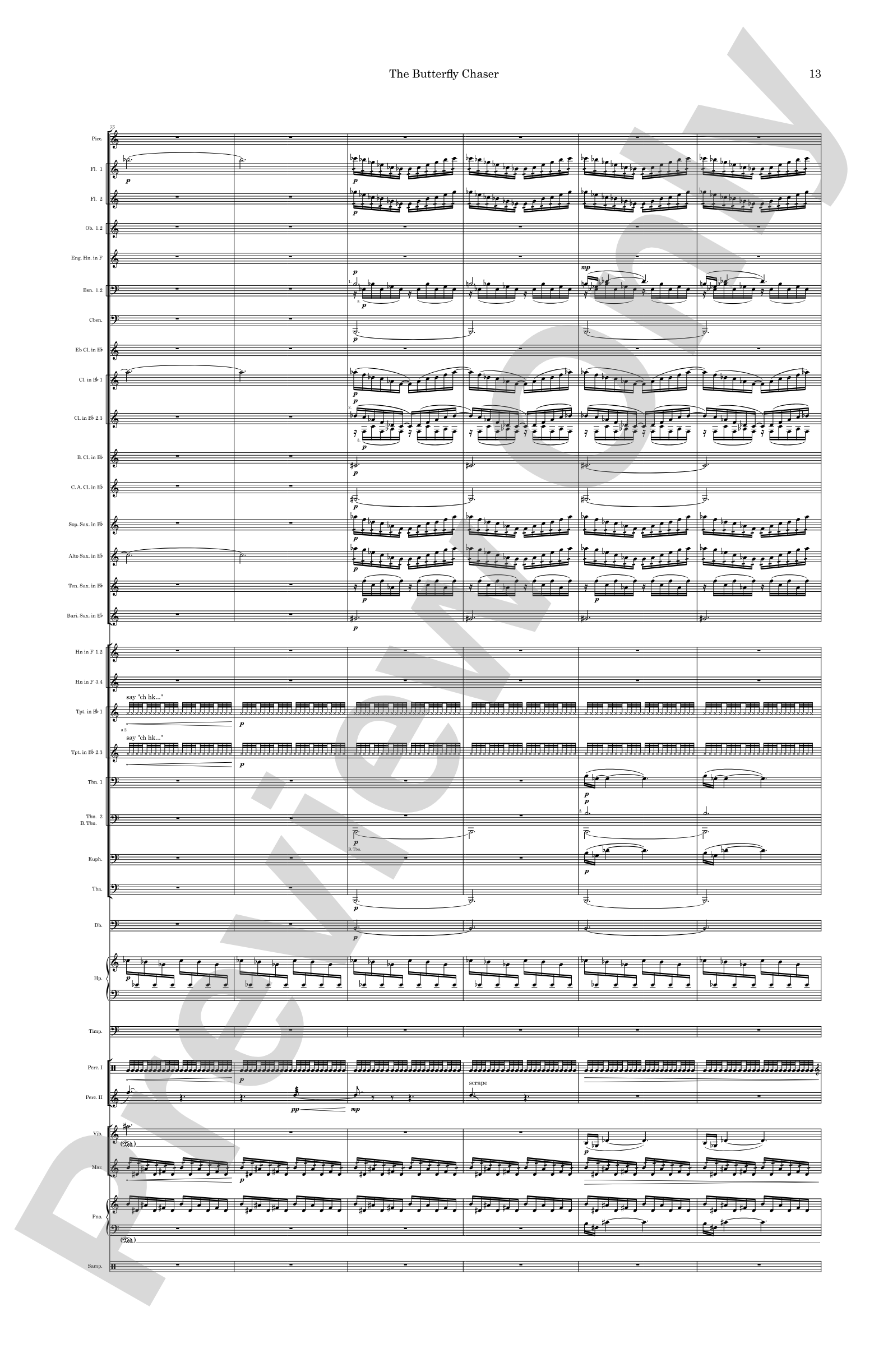 The Butterfly Chaser: Concert Band Conductor Score & Parts