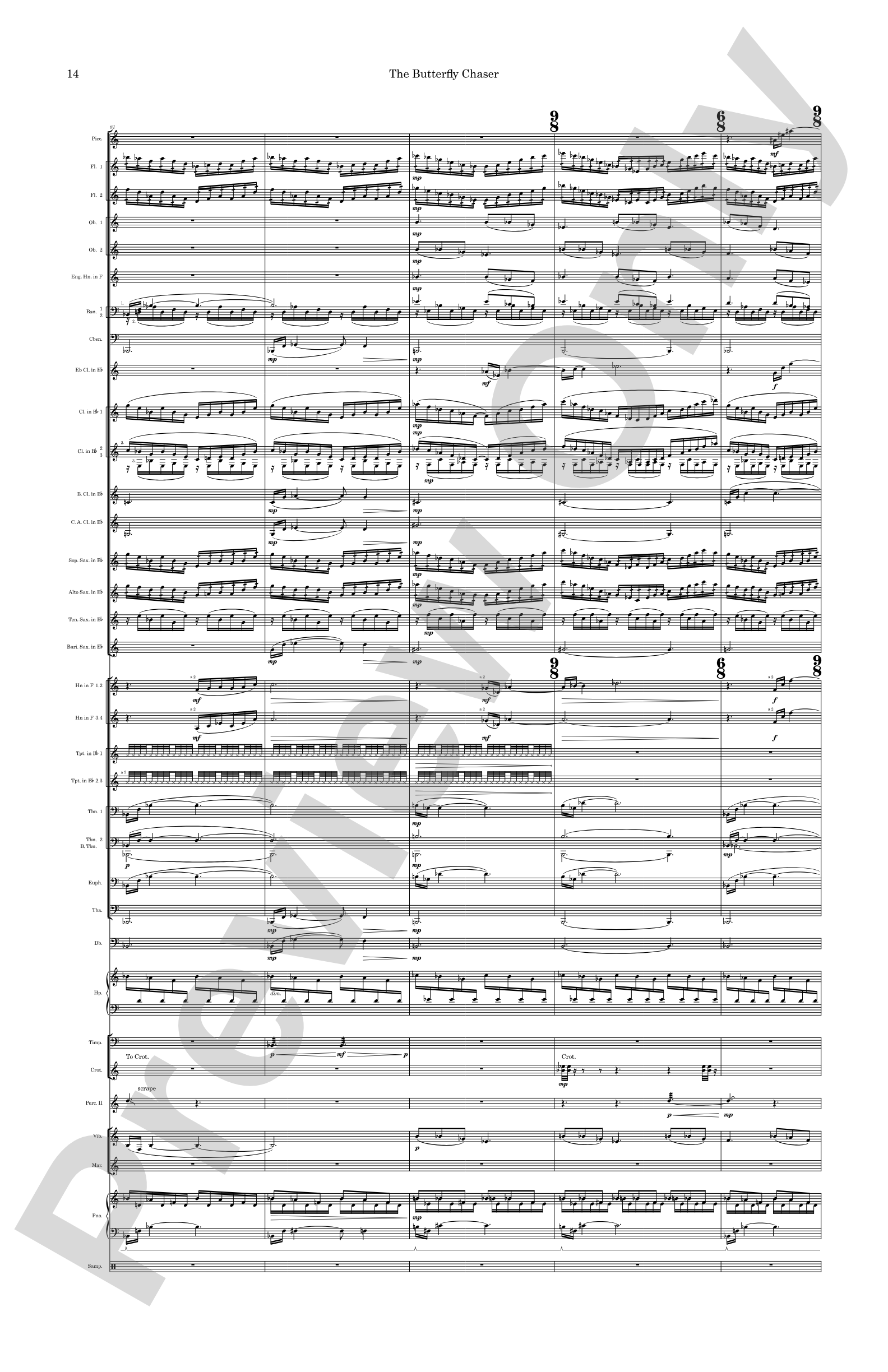 The Butterfly Chaser: Concert Band Conductor Score & Parts