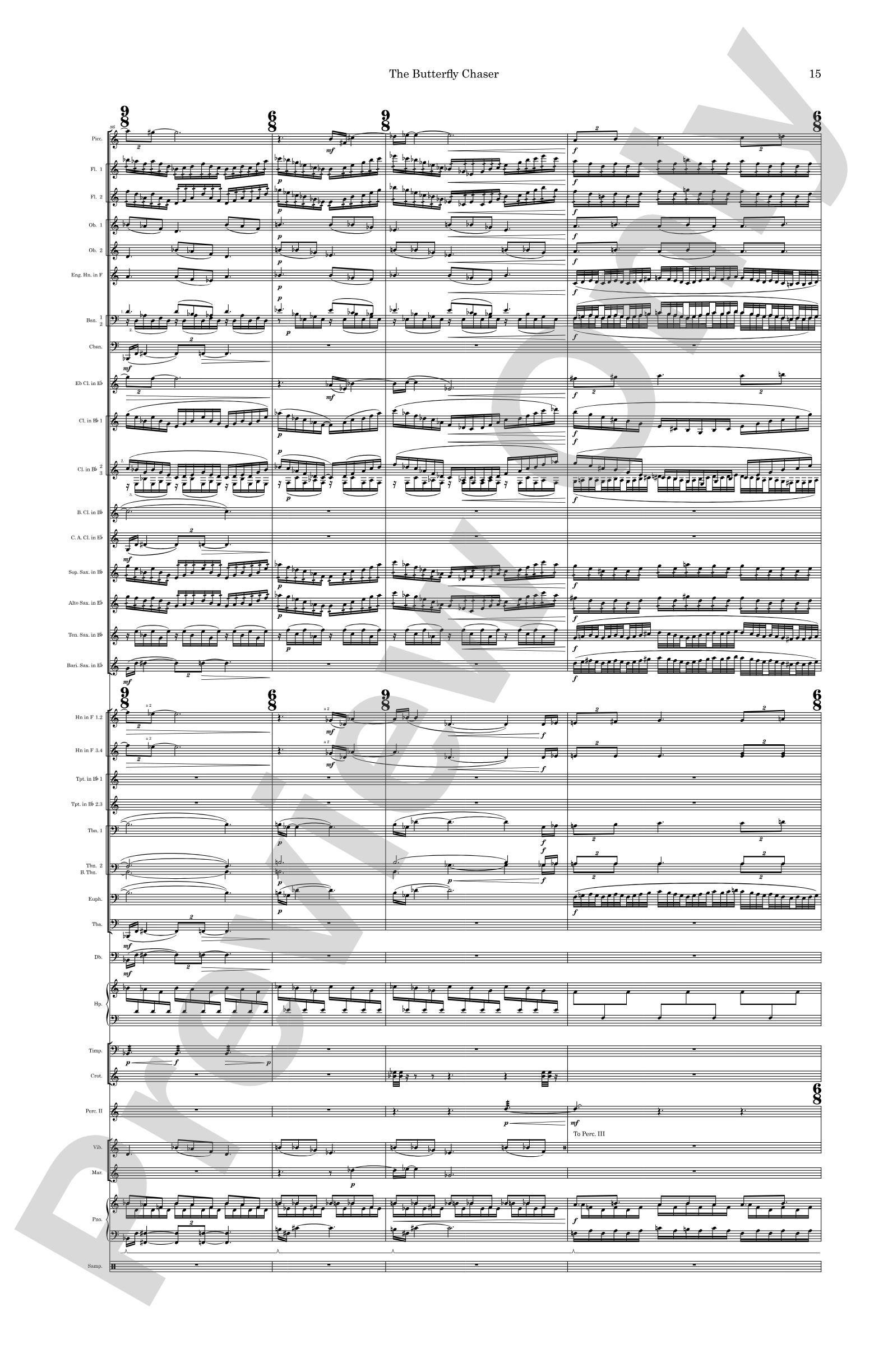 The Butterfly Chaser: Concert Band Conductor Score & Parts
