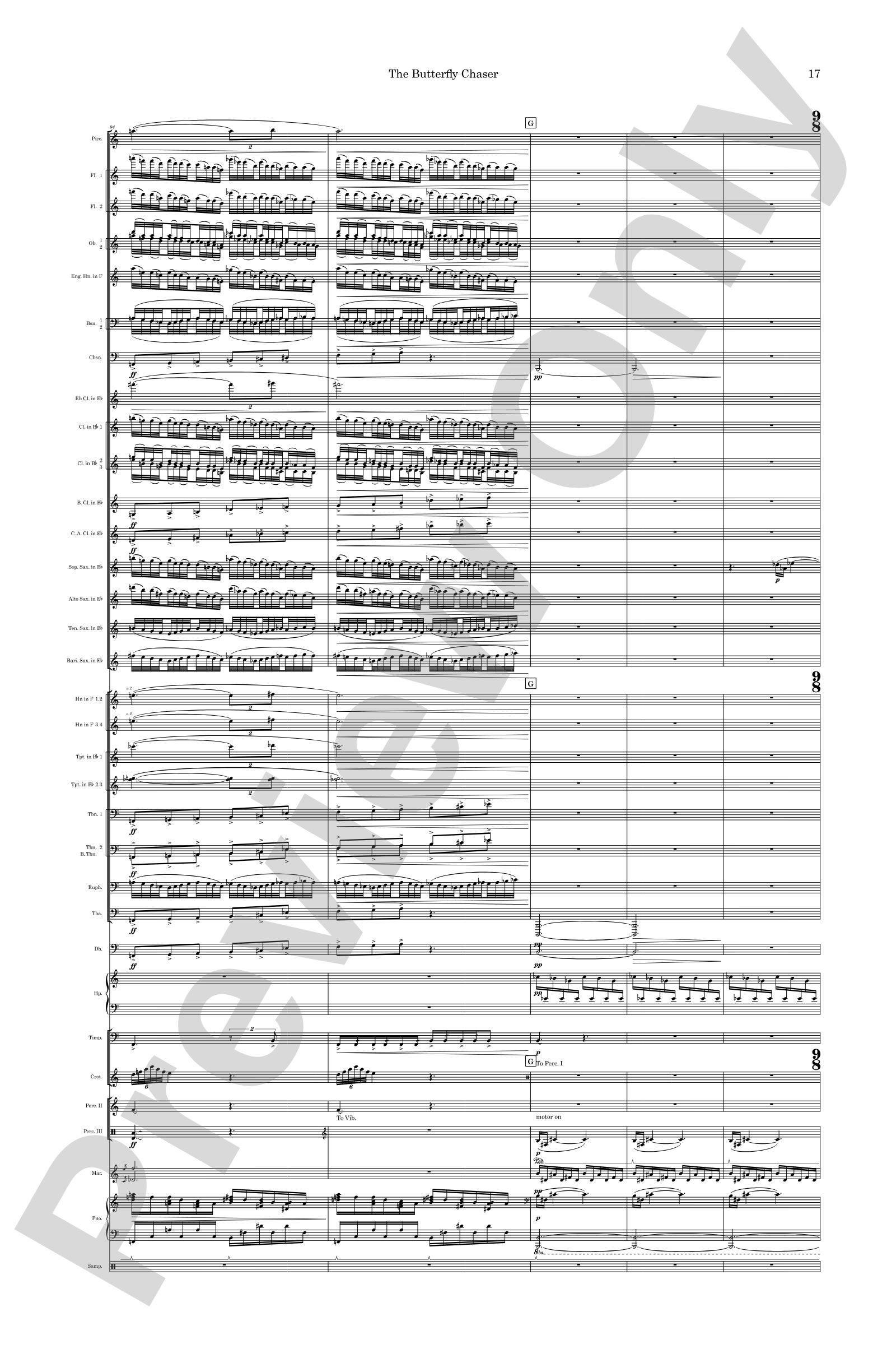 The Butterfly Chaser: Concert Band Conductor Score & Parts