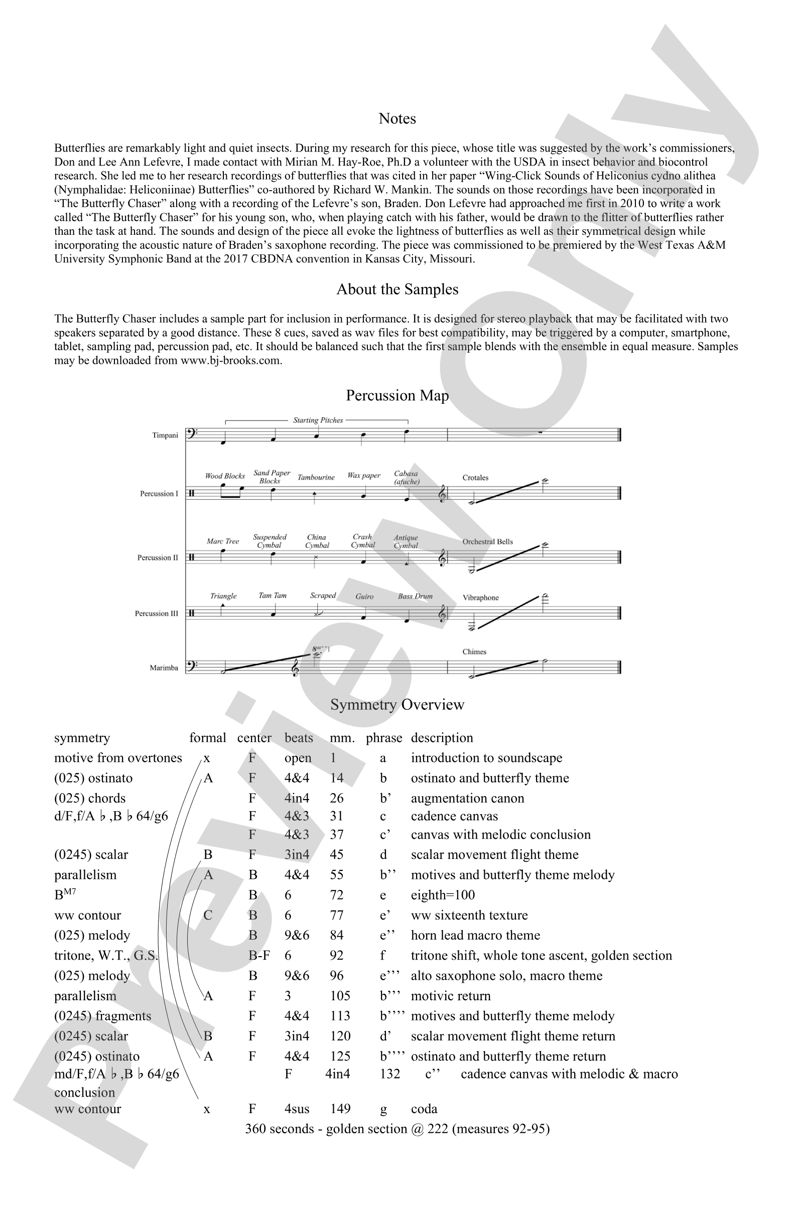 The Butterfly Chaser: Concert Band Conductor Score & Parts