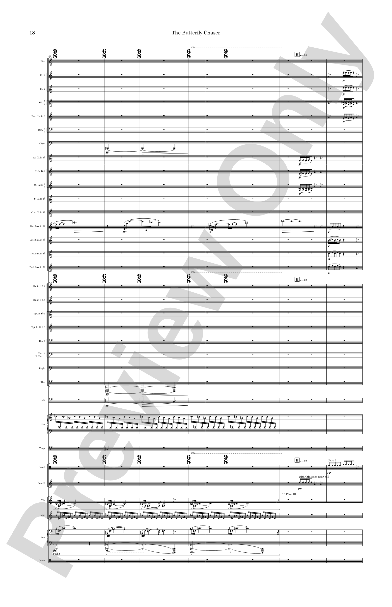 The Butterfly Chaser: Concert Band Conductor Score & Parts