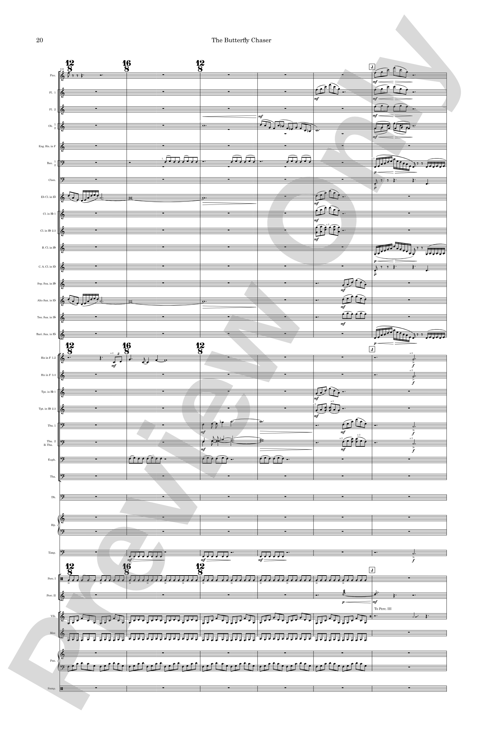The Butterfly Chaser: Concert Band Conductor Score & Parts