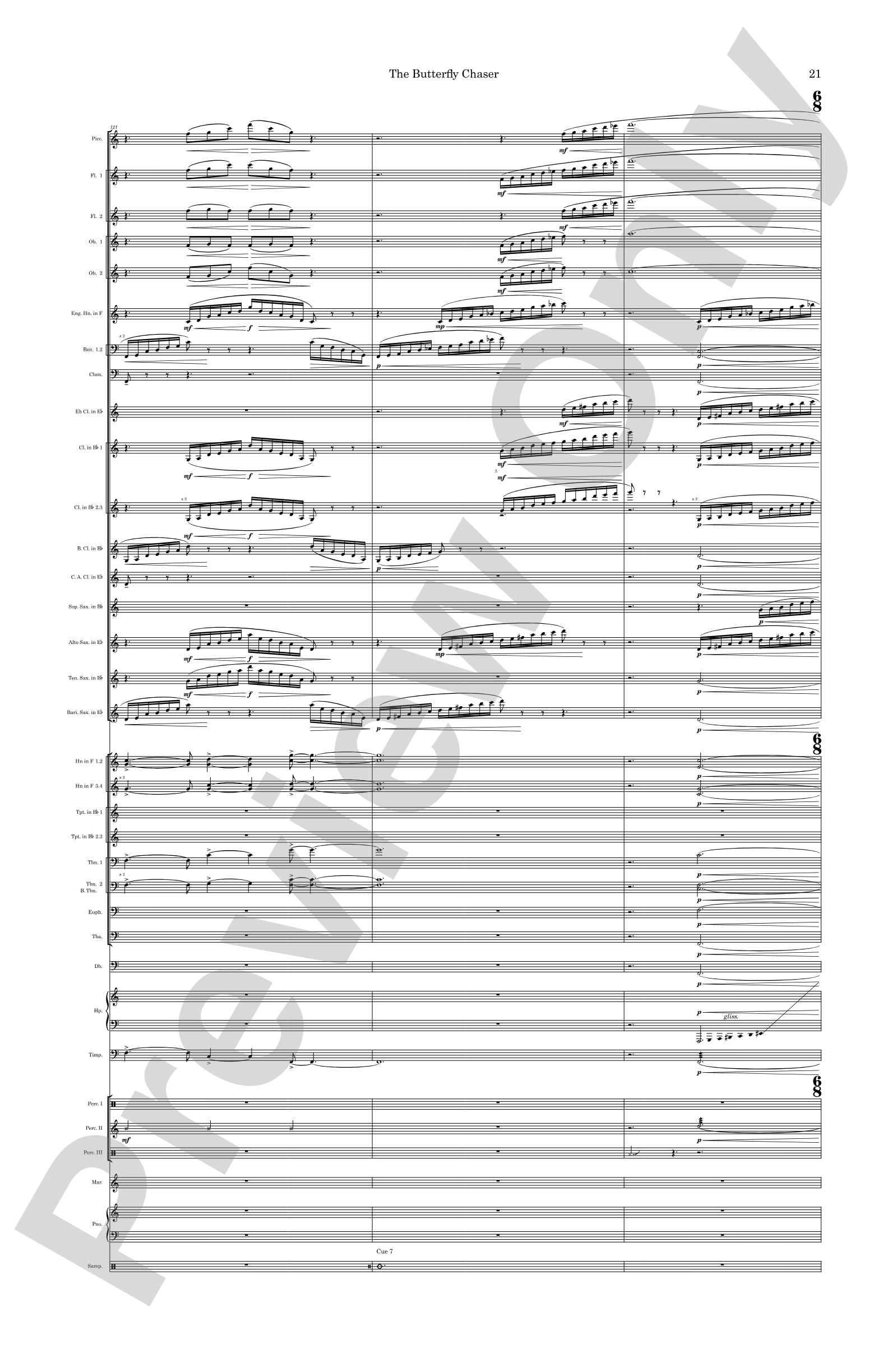The Butterfly Chaser: Concert Band Conductor Score & Parts