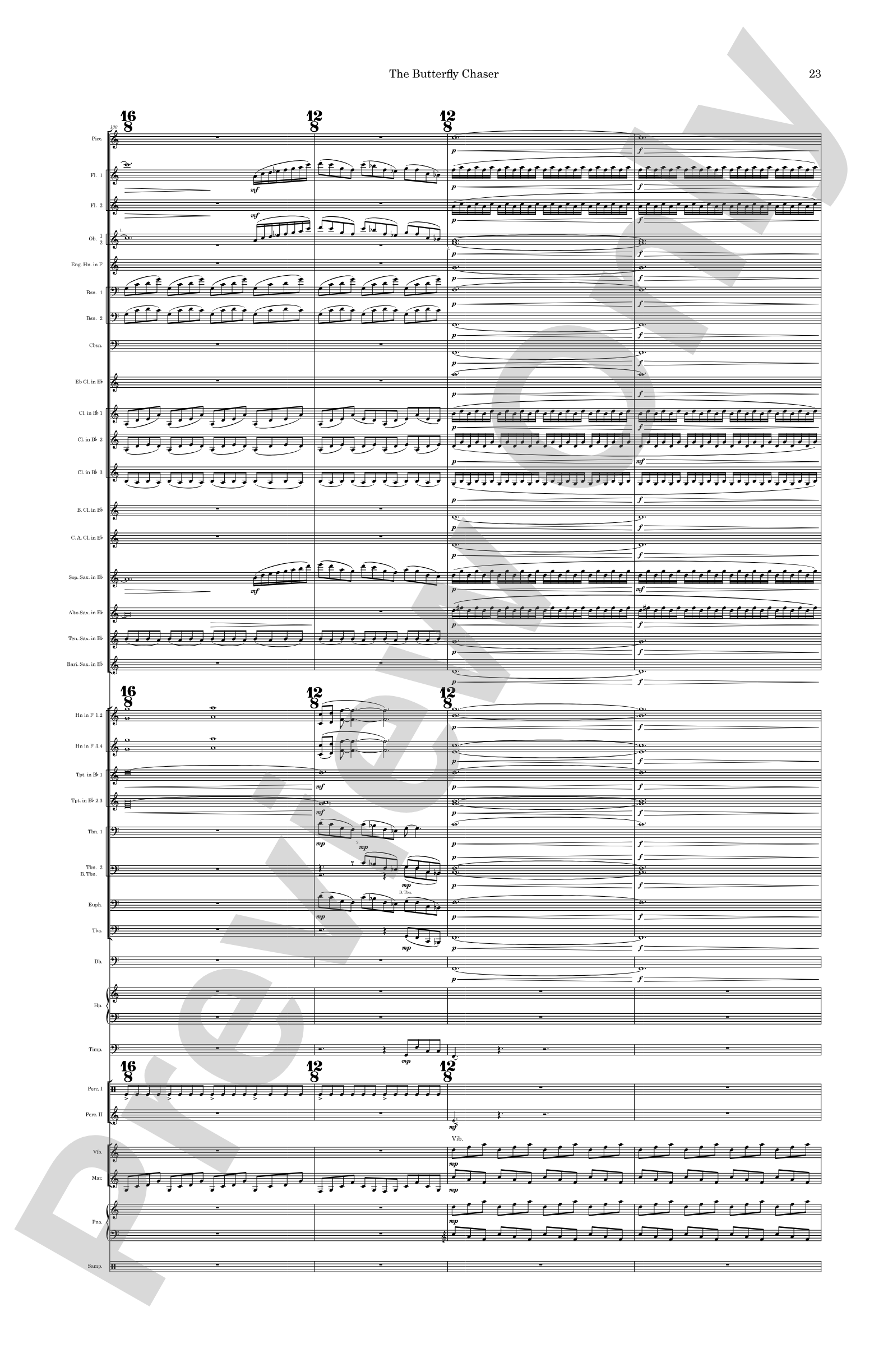 The Butterfly Chaser: Concert Band Conductor Score & Parts