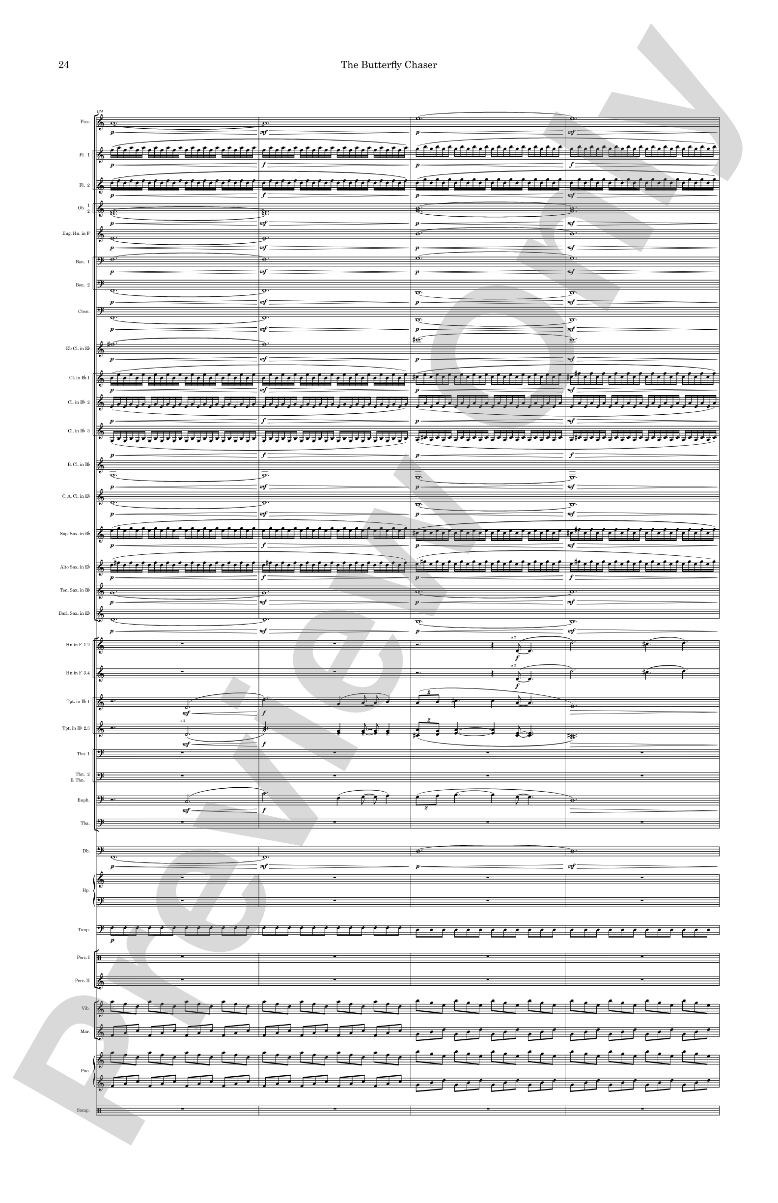 The Butterfly Chaser: Concert Band Conductor Score & Parts