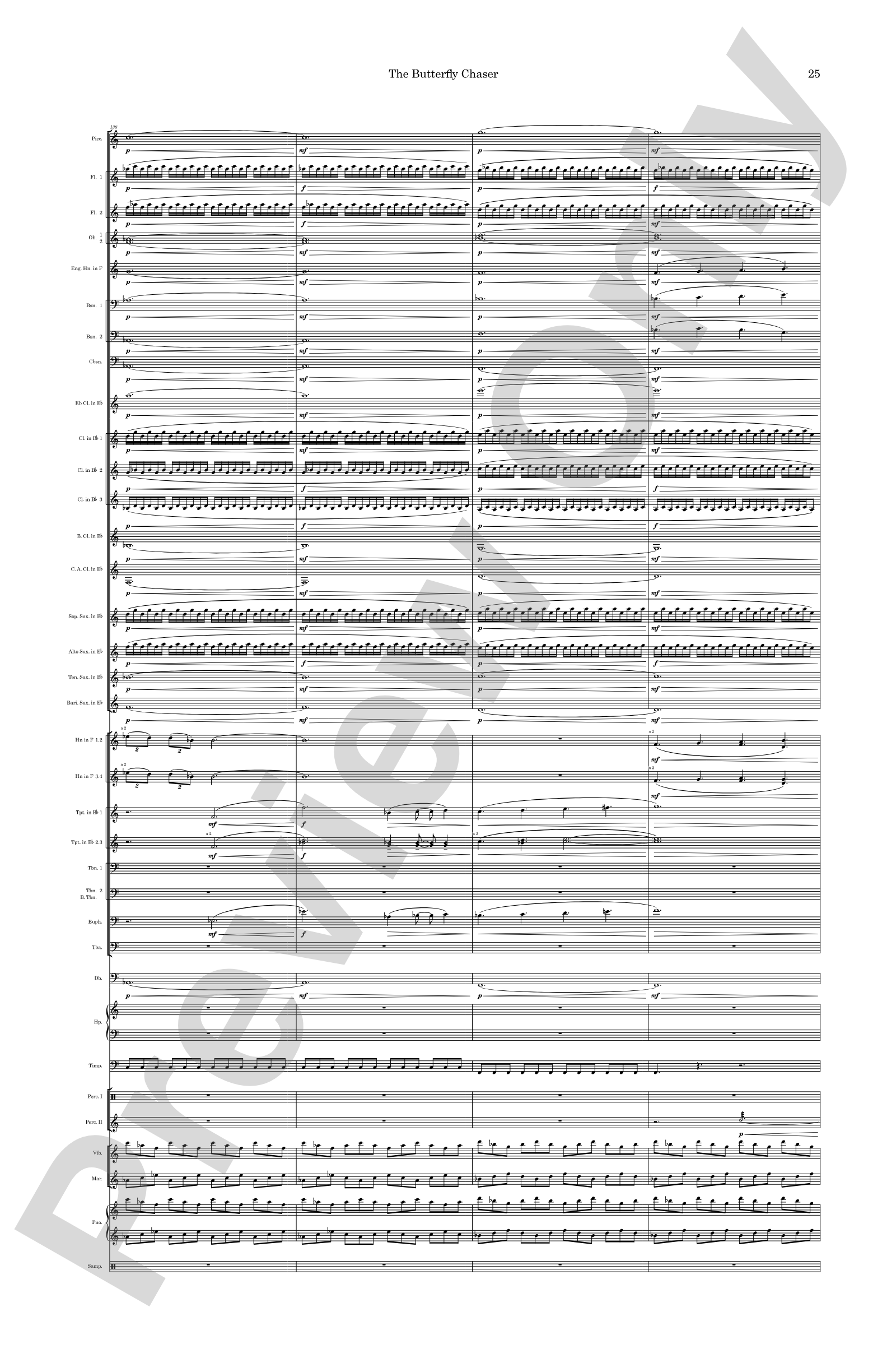 The Butterfly Chaser: Concert Band Conductor Score & Parts