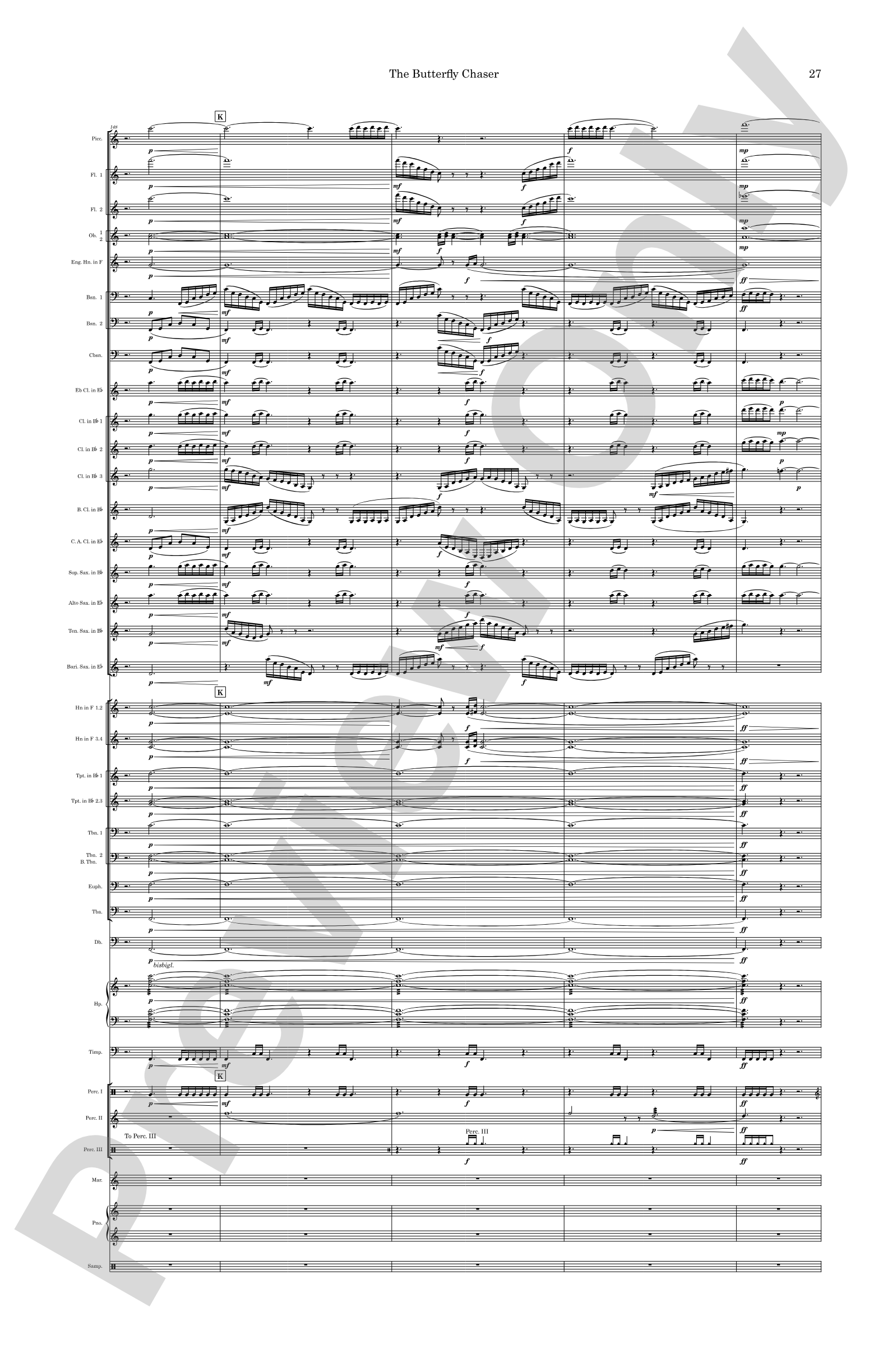 The Butterfly Chaser: Concert Band Conductor Score & Parts