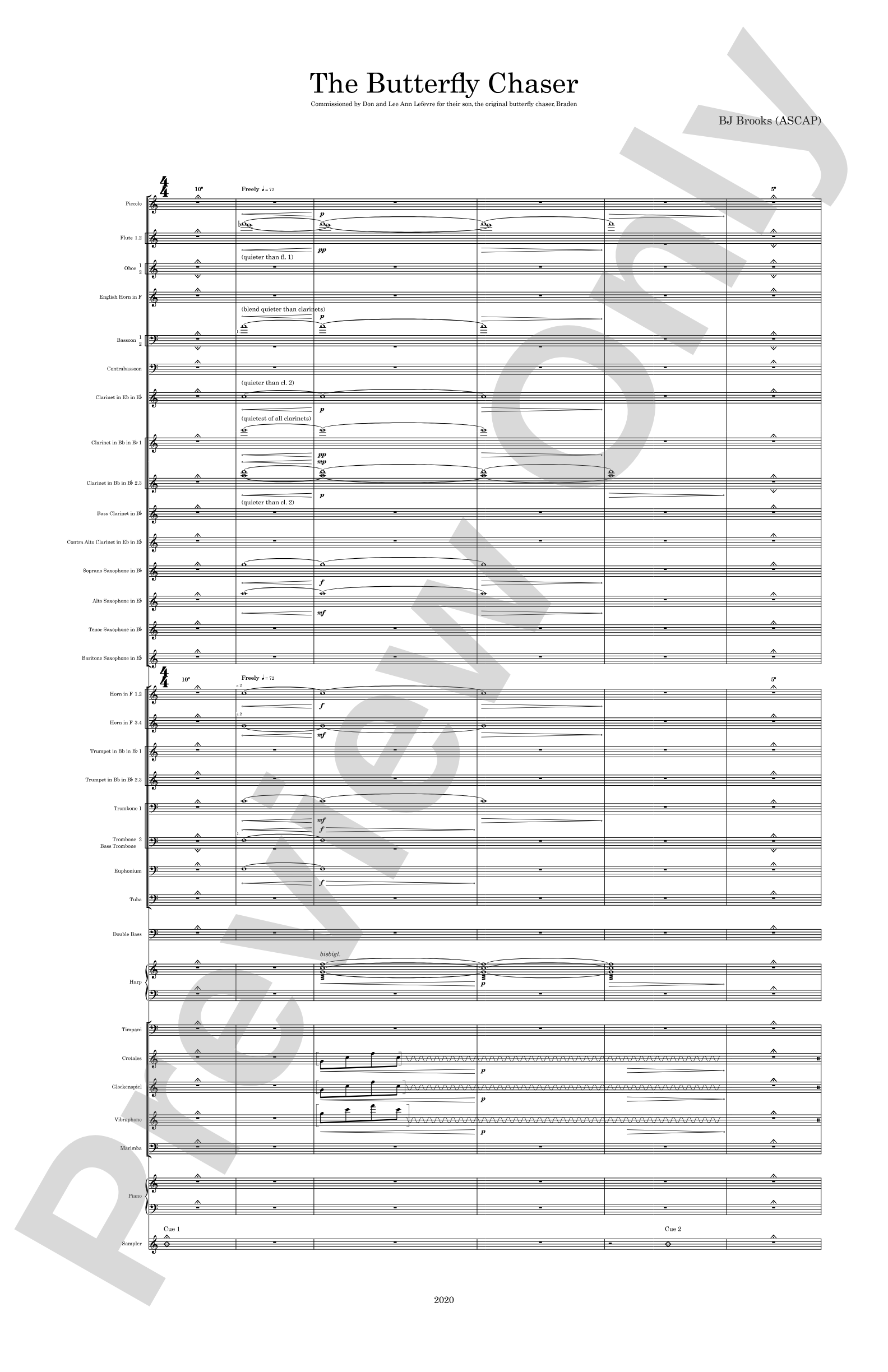 The Butterfly Chaser: Concert Band Conductor Score & Parts