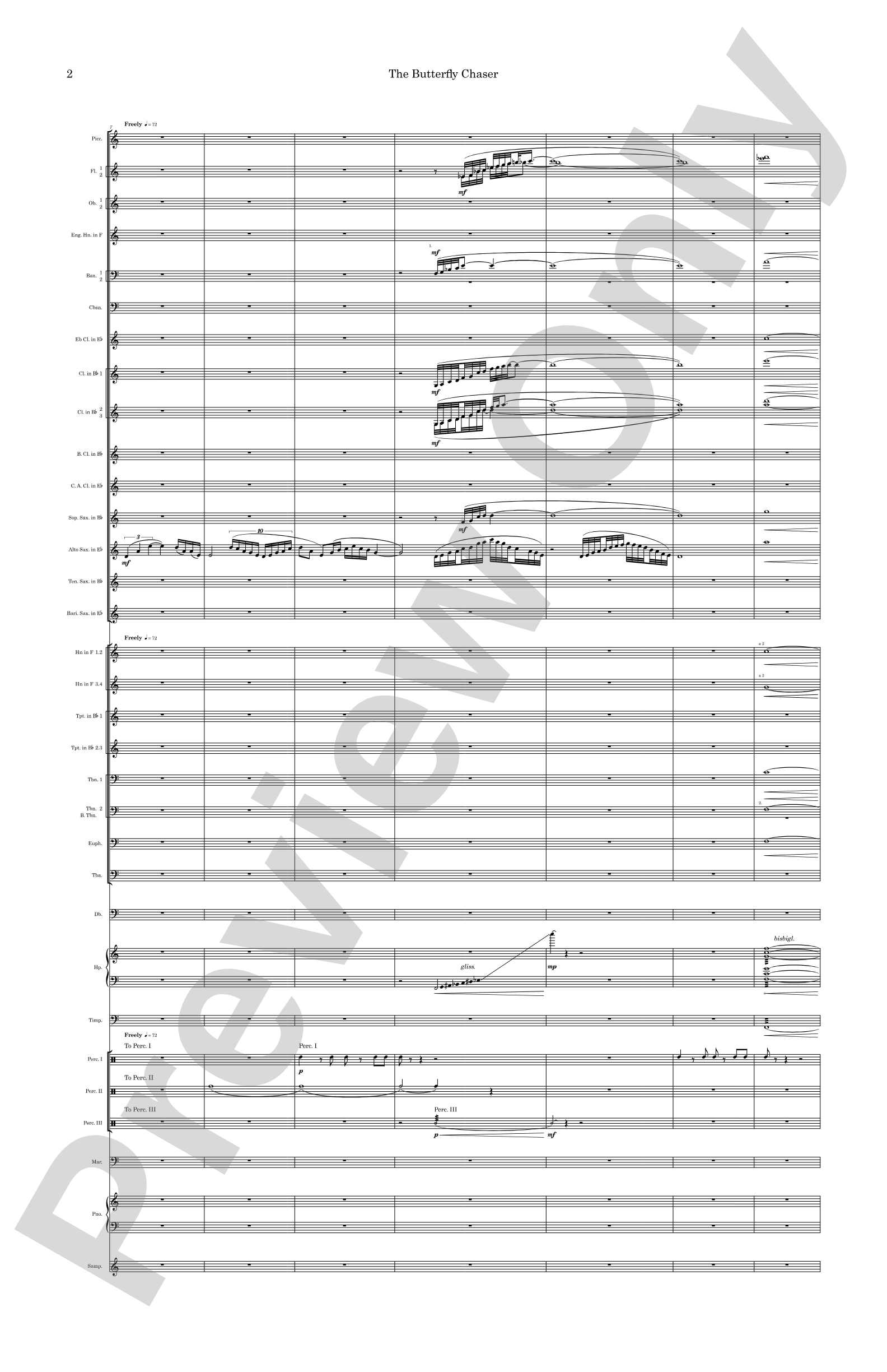 The Butterfly Chaser: Concert Band Conductor Score & Parts