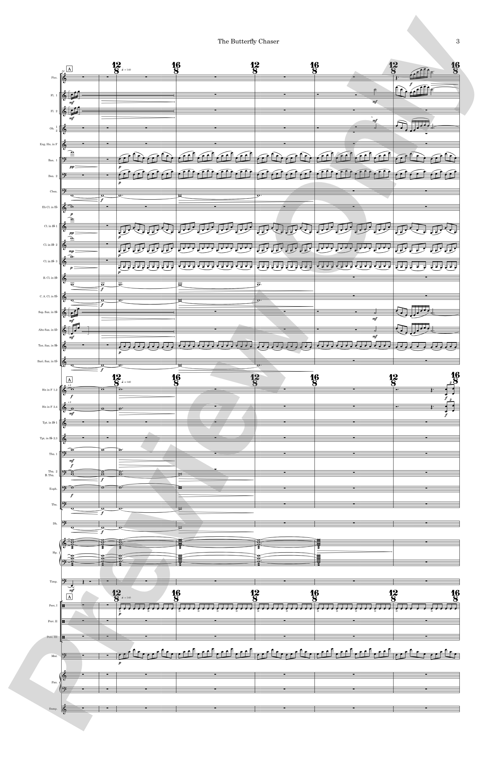 The Butterfly Chaser: Concert Band Conductor Score & Parts