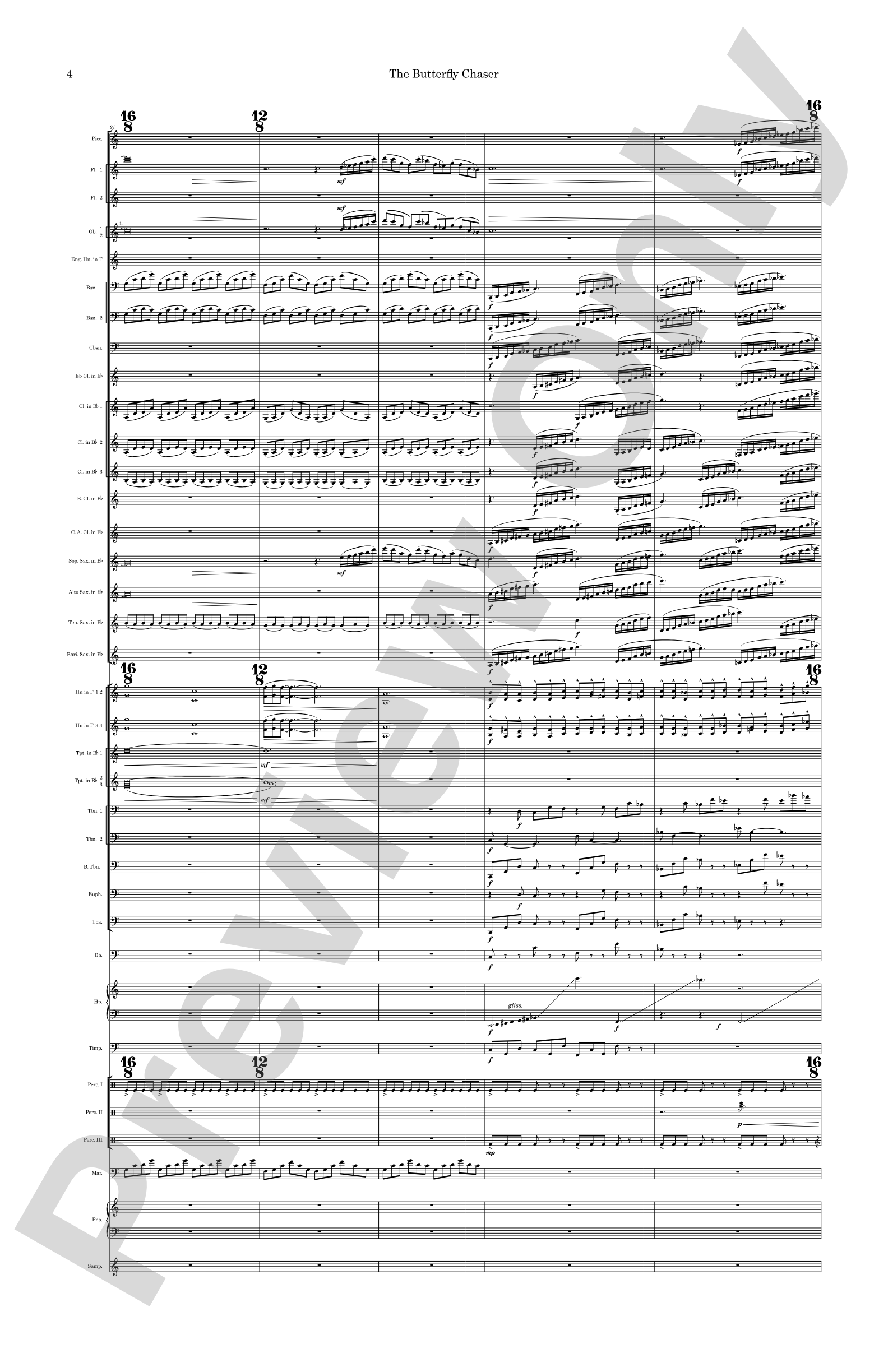 The Butterfly Chaser: Concert Band Conductor Score & Parts