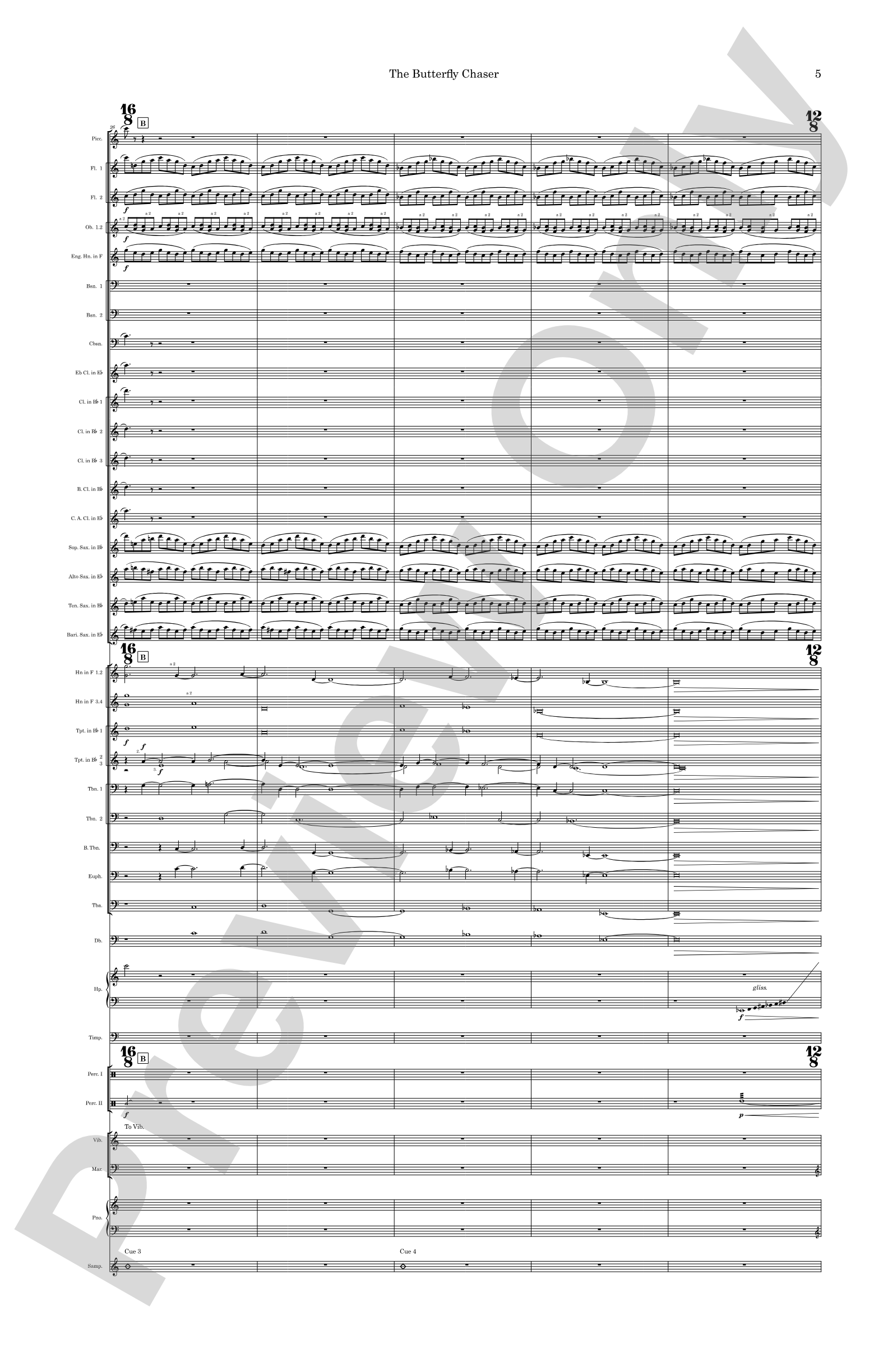 The Butterfly Chaser: Concert Band Conductor Score & Parts