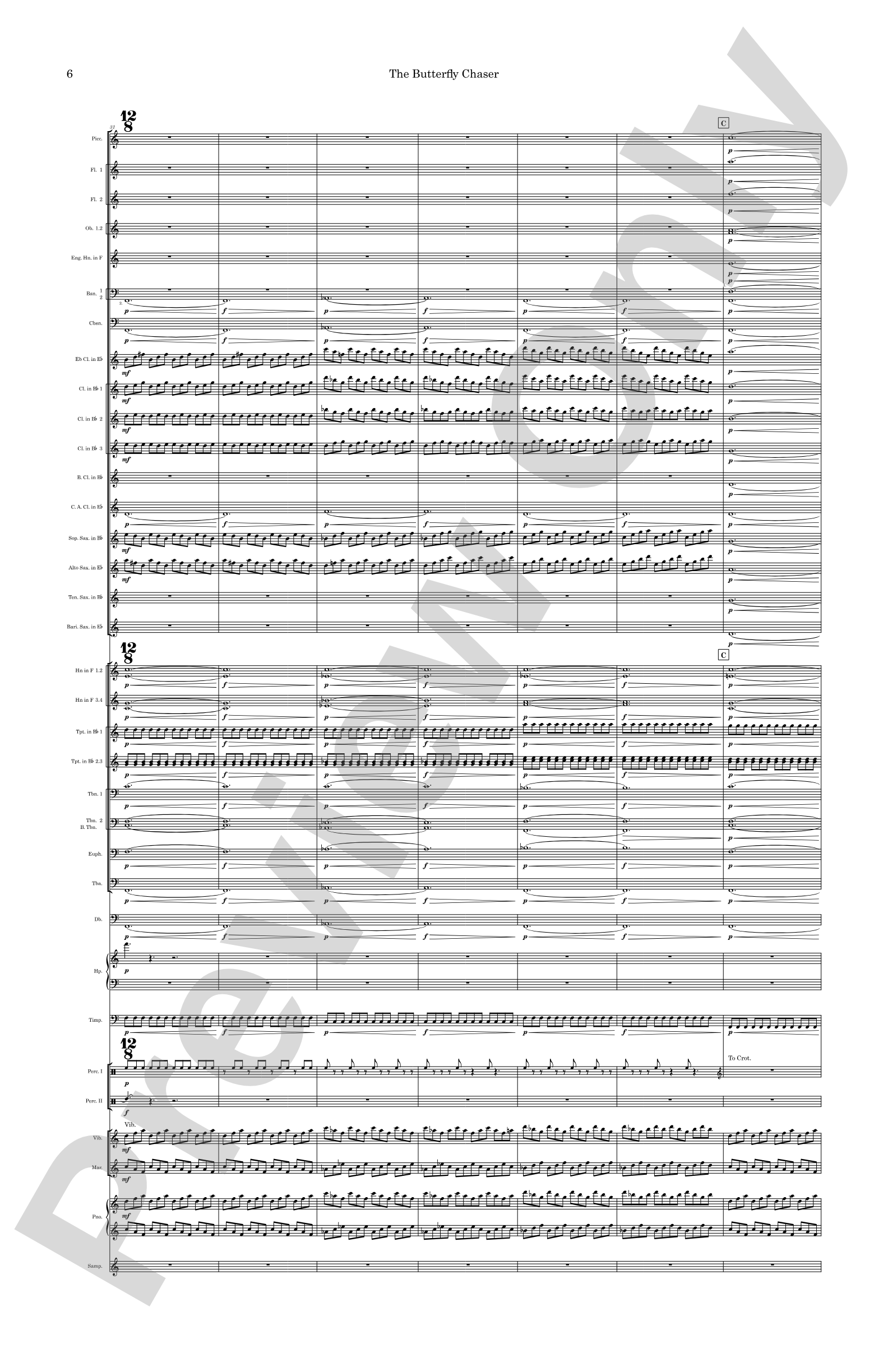 The Butterfly Chaser: Concert Band Conductor Score & Parts
