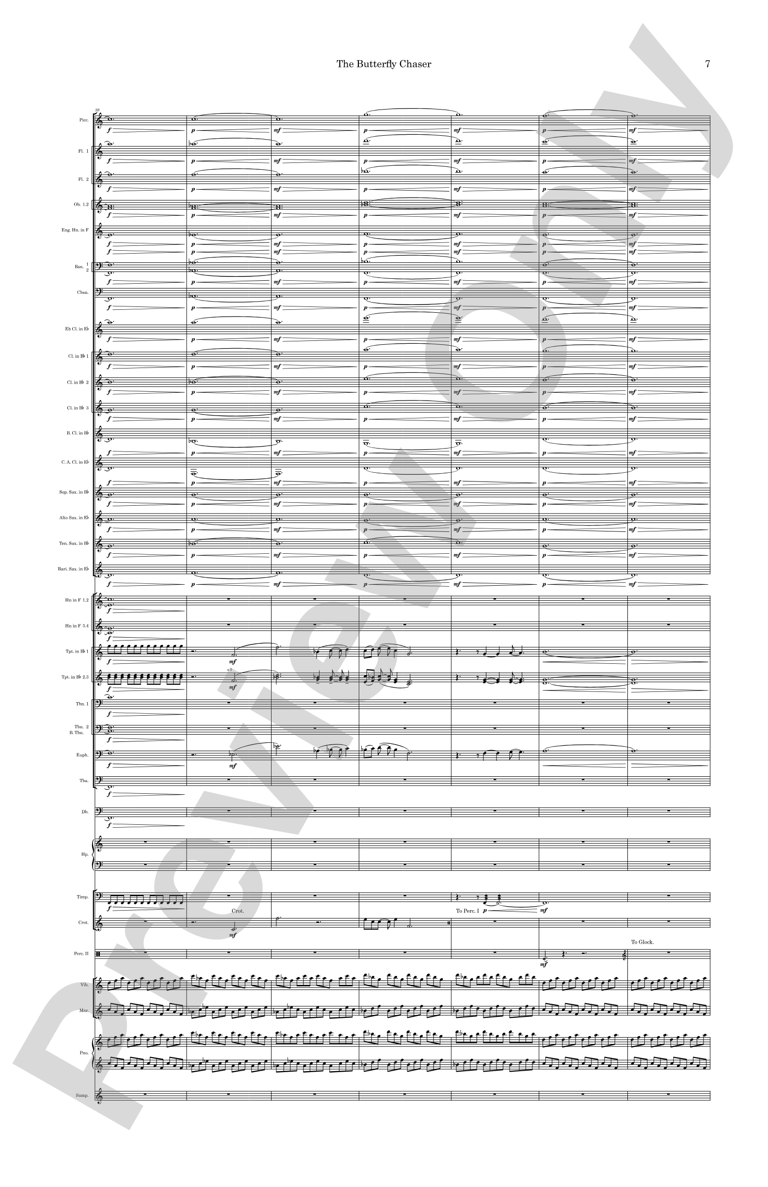 The Butterfly Chaser: Concert Band Conductor Score & Parts