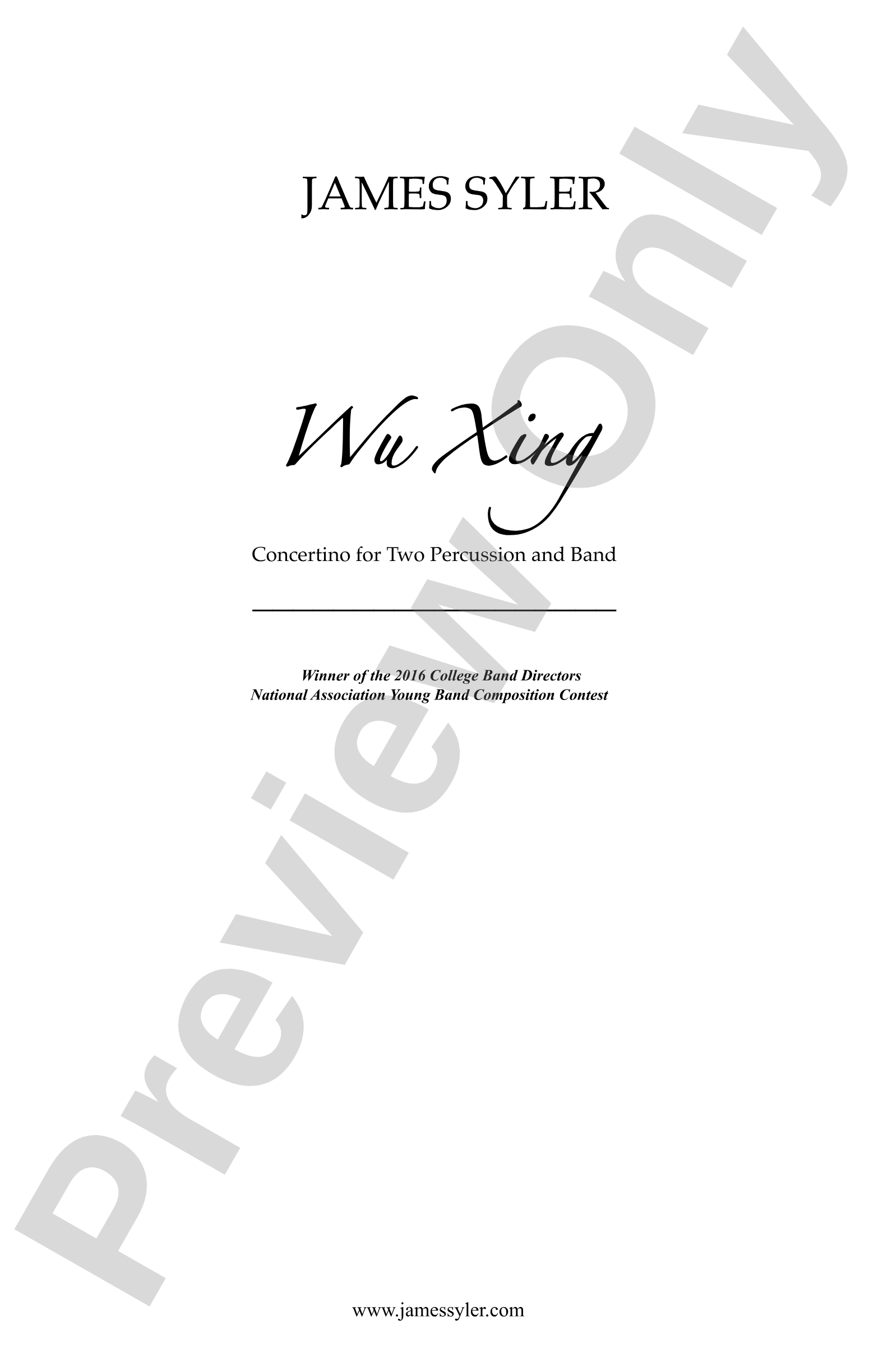 Wu Xing: Concert Band Conductor Score & Parts