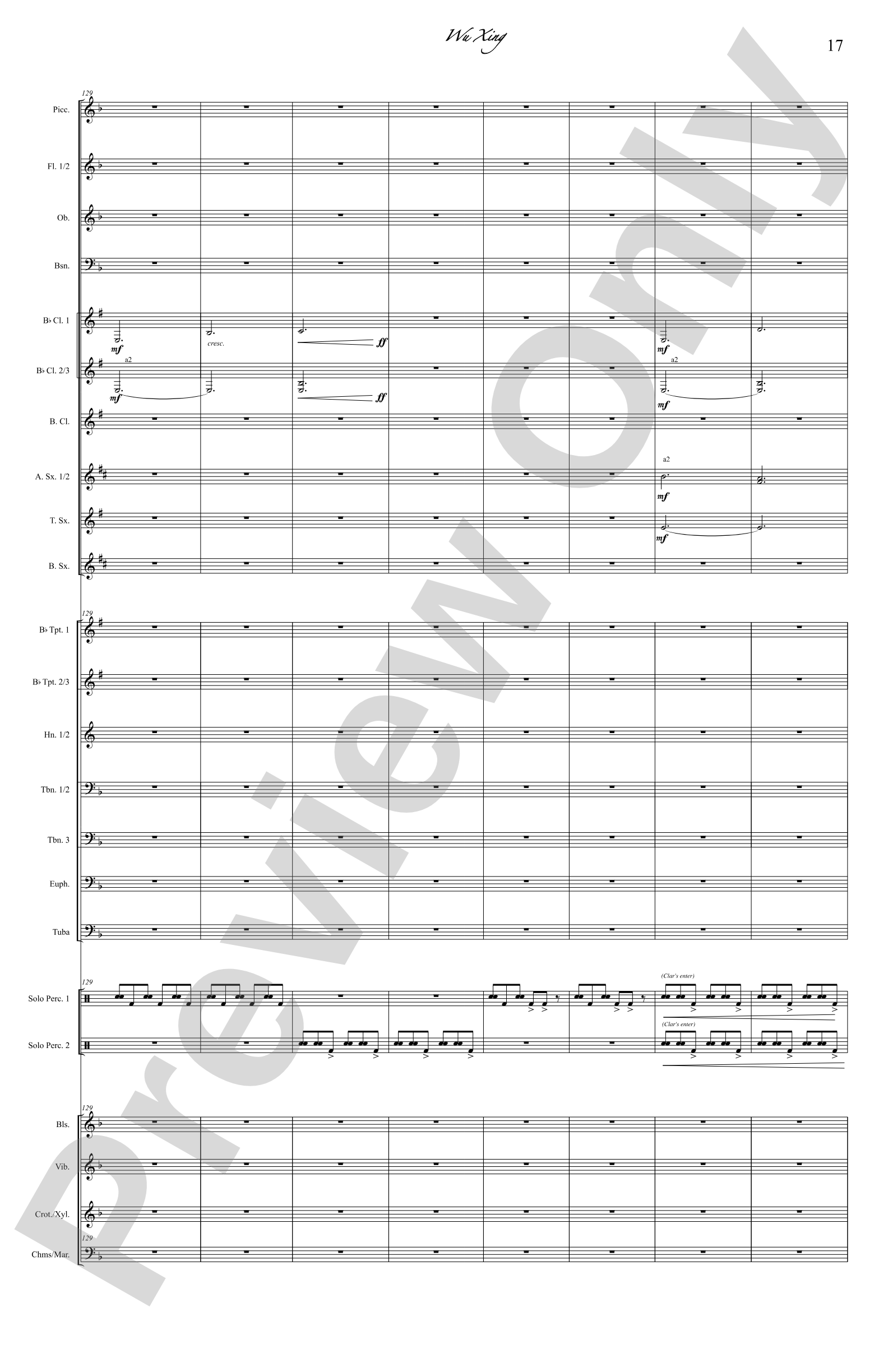 Wu Xing: Concert Band Conductor Score & Parts