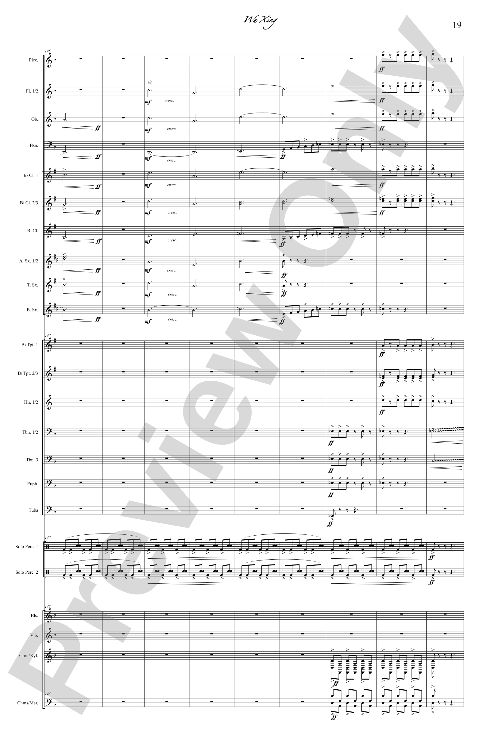 Wu Xing: Concert Band Conductor Score & Parts