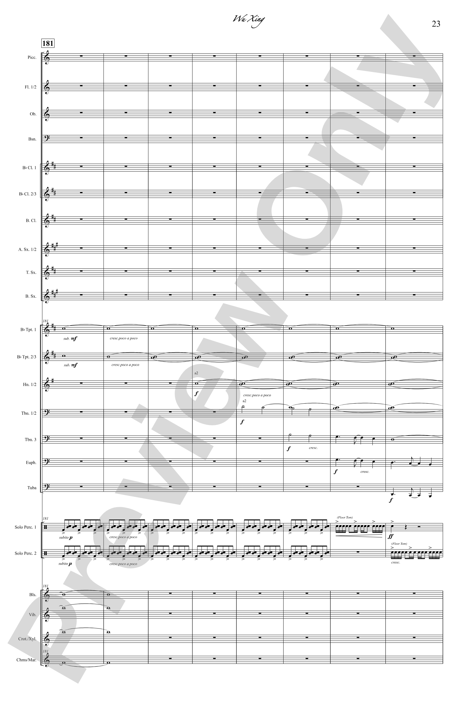 Wu Xing: Concert Band Conductor Score & Parts