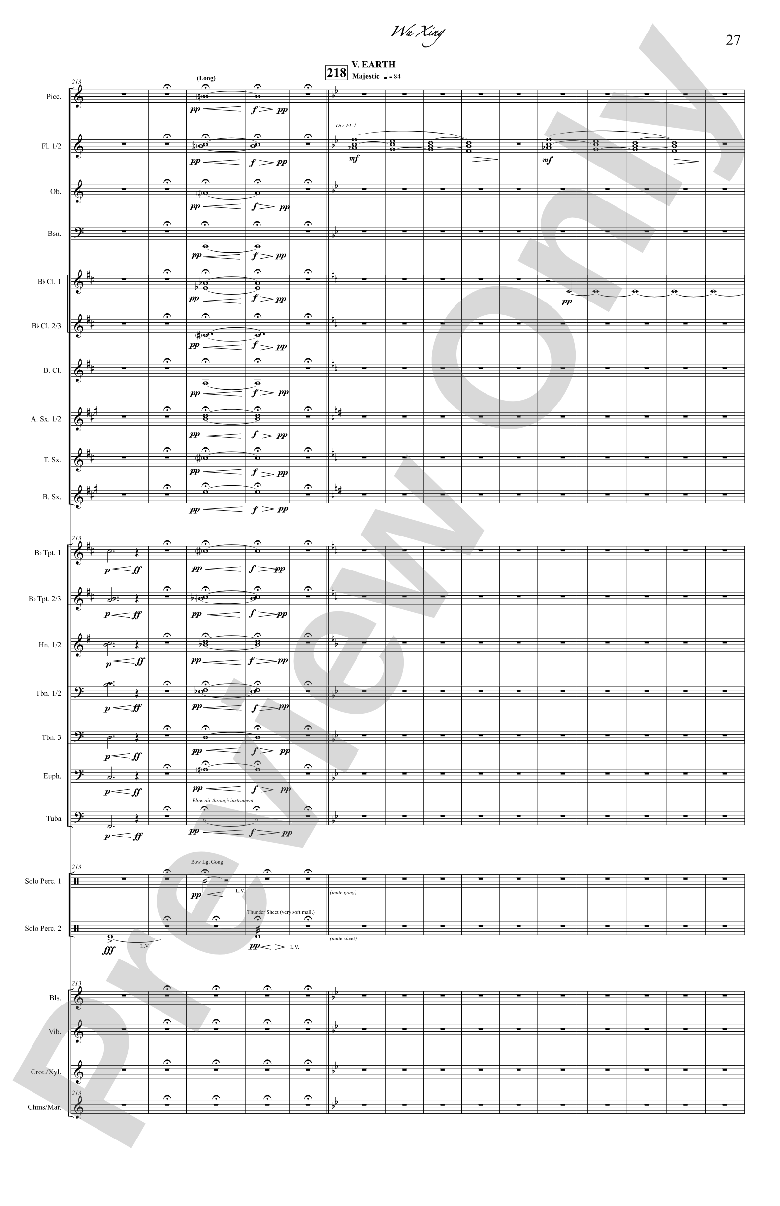 Wu Xing: Concert Band Conductor Score & Parts