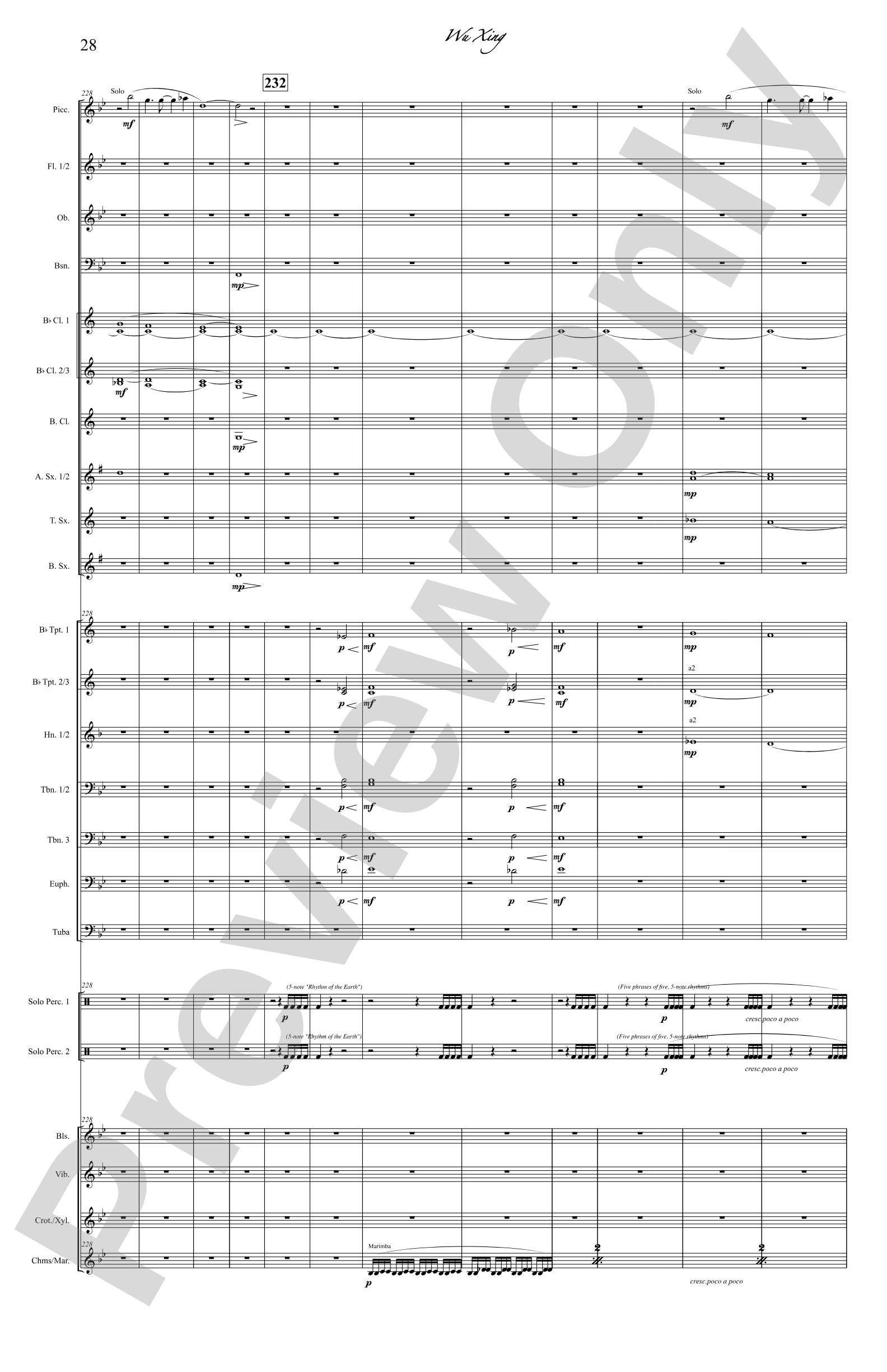 Wu Xing: Concert Band Conductor Score & Parts