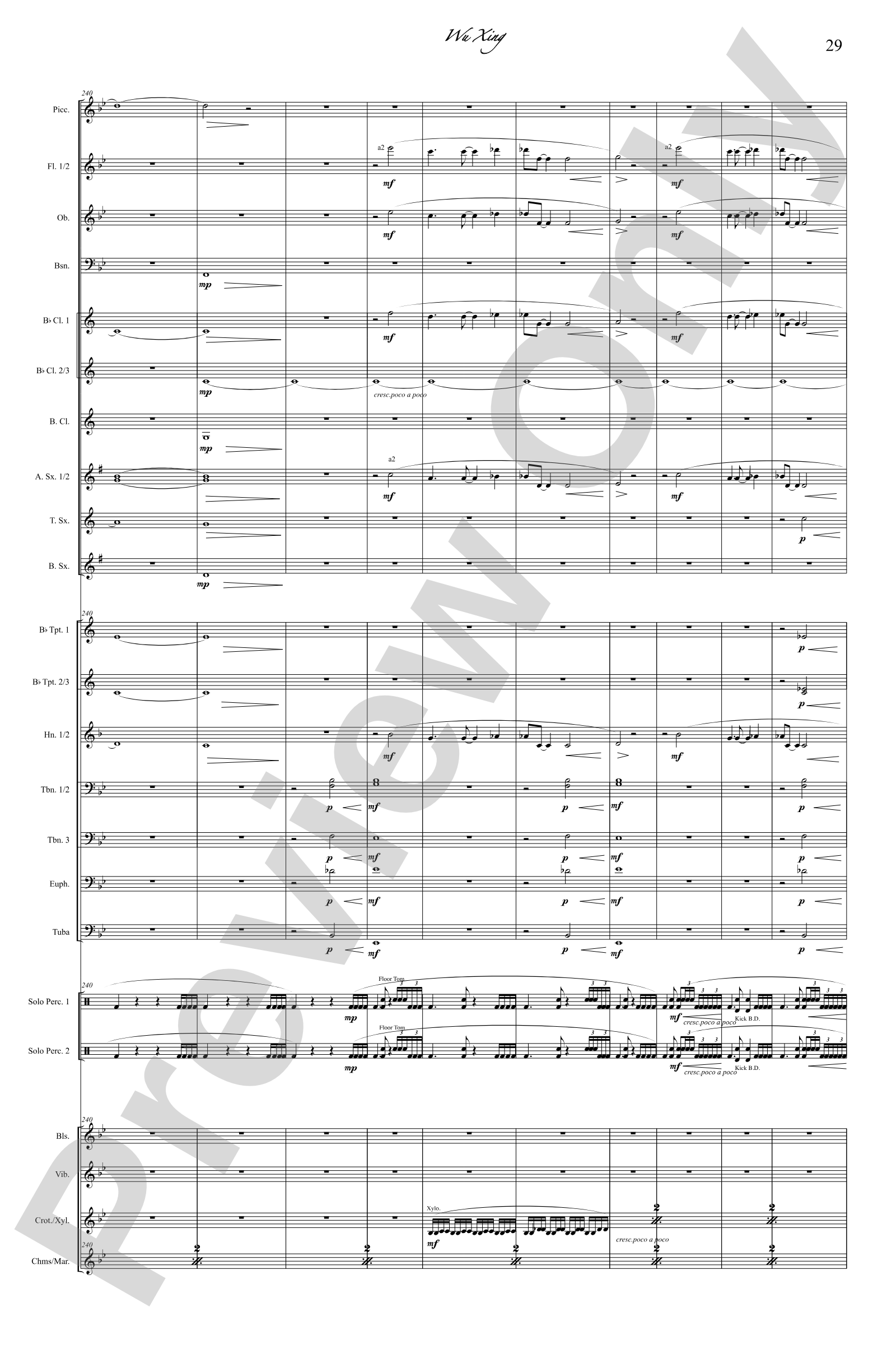 Wu Xing: Concert Band Conductor Score & Parts
