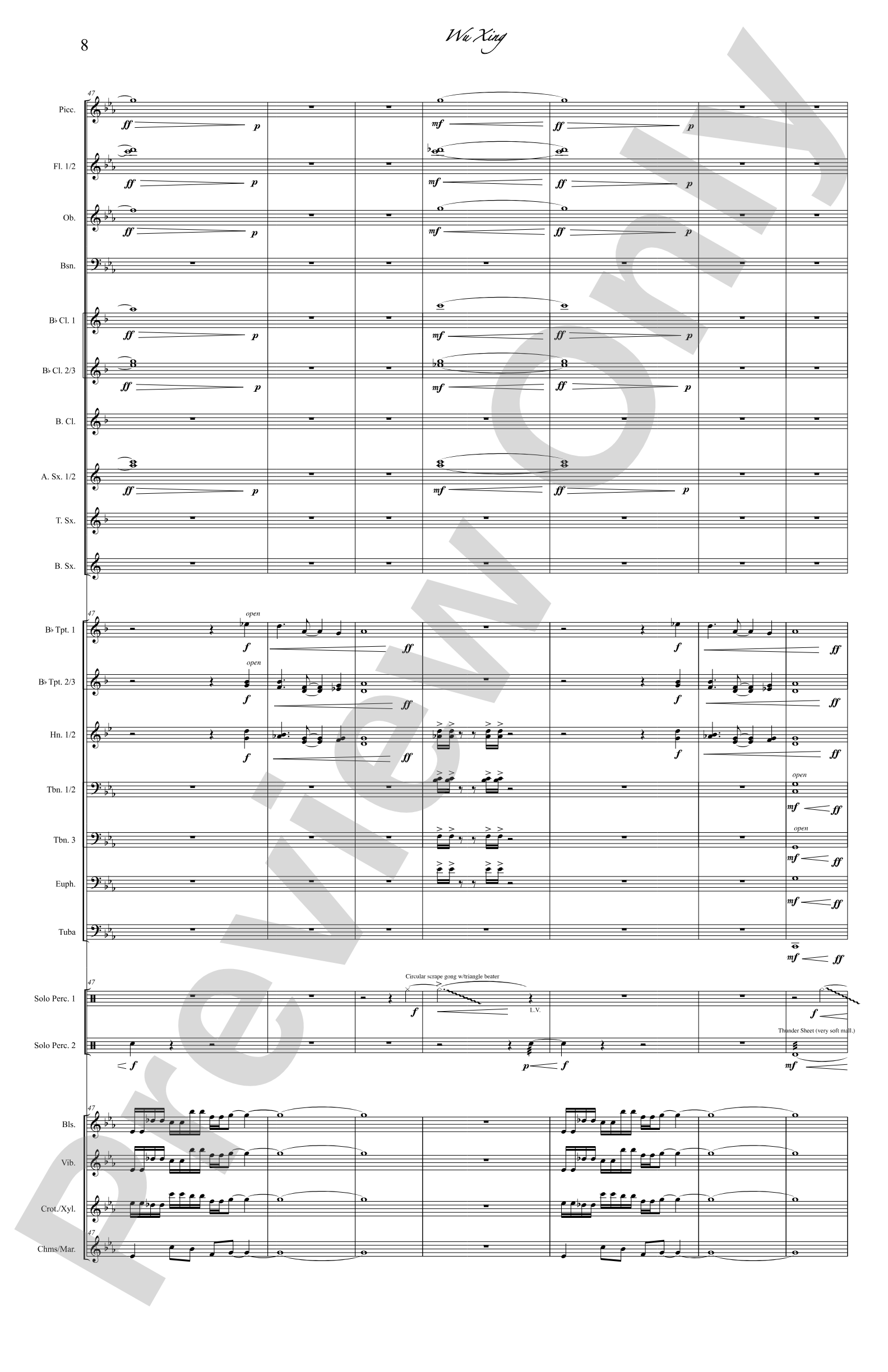 Wu Xing: Concert Band Conductor Score & Parts