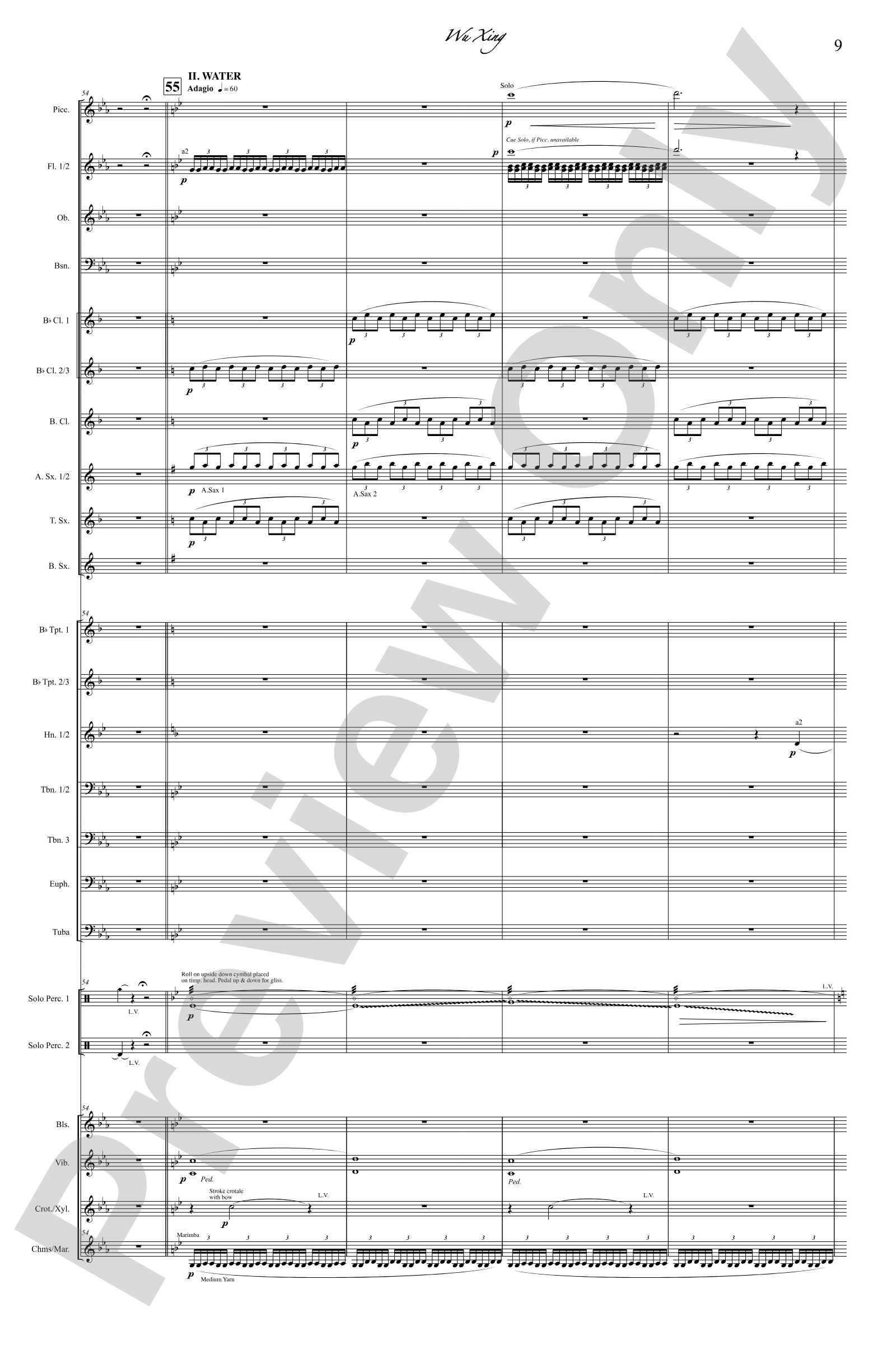 Wu Xing: Concert Band Conductor Score & Parts
