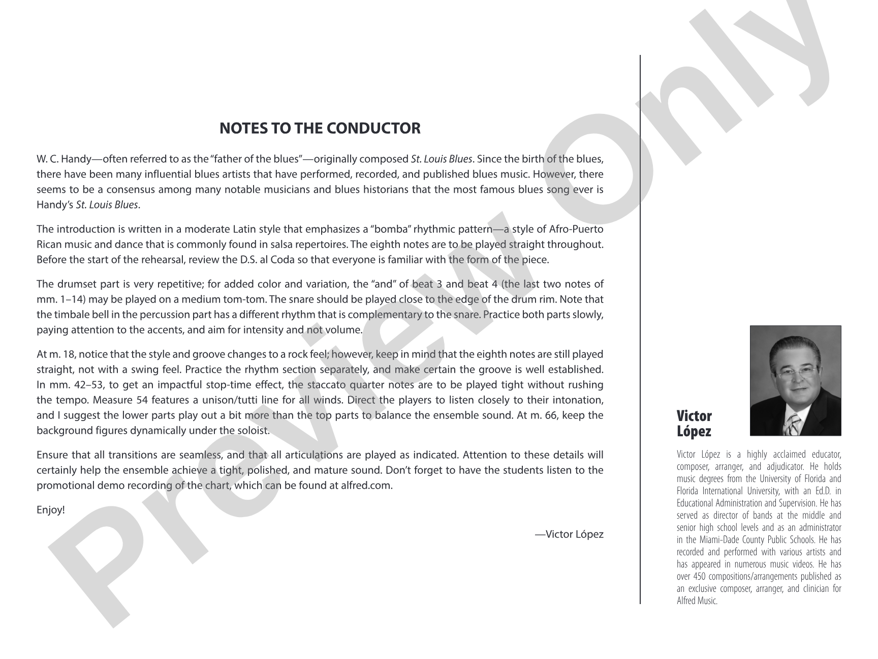 St. Louis Blues: Jazz Ensemble Conductor Score & Parts