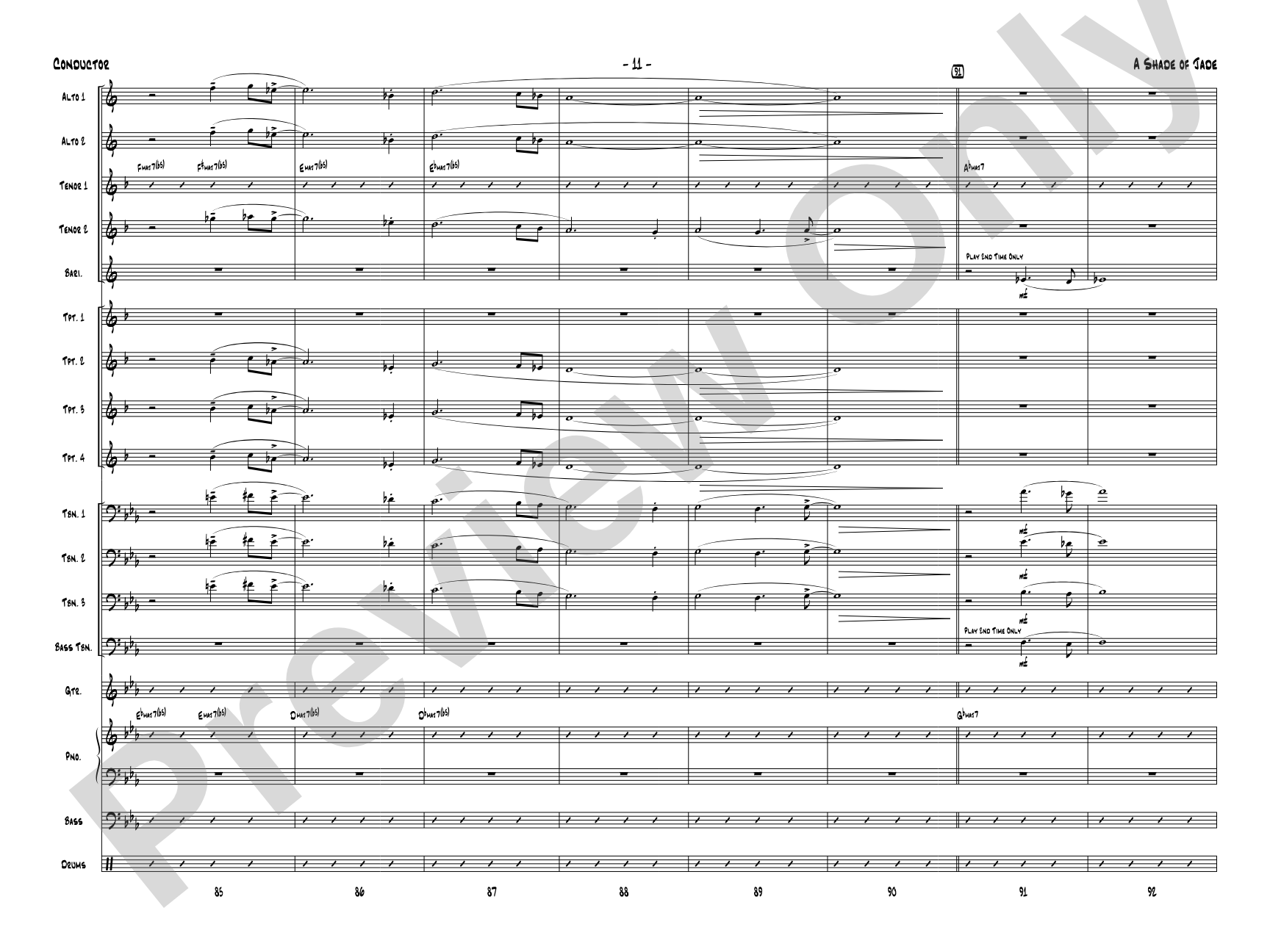 A Shade of Jade: Jazz Ensemble Conductor Score & Parts