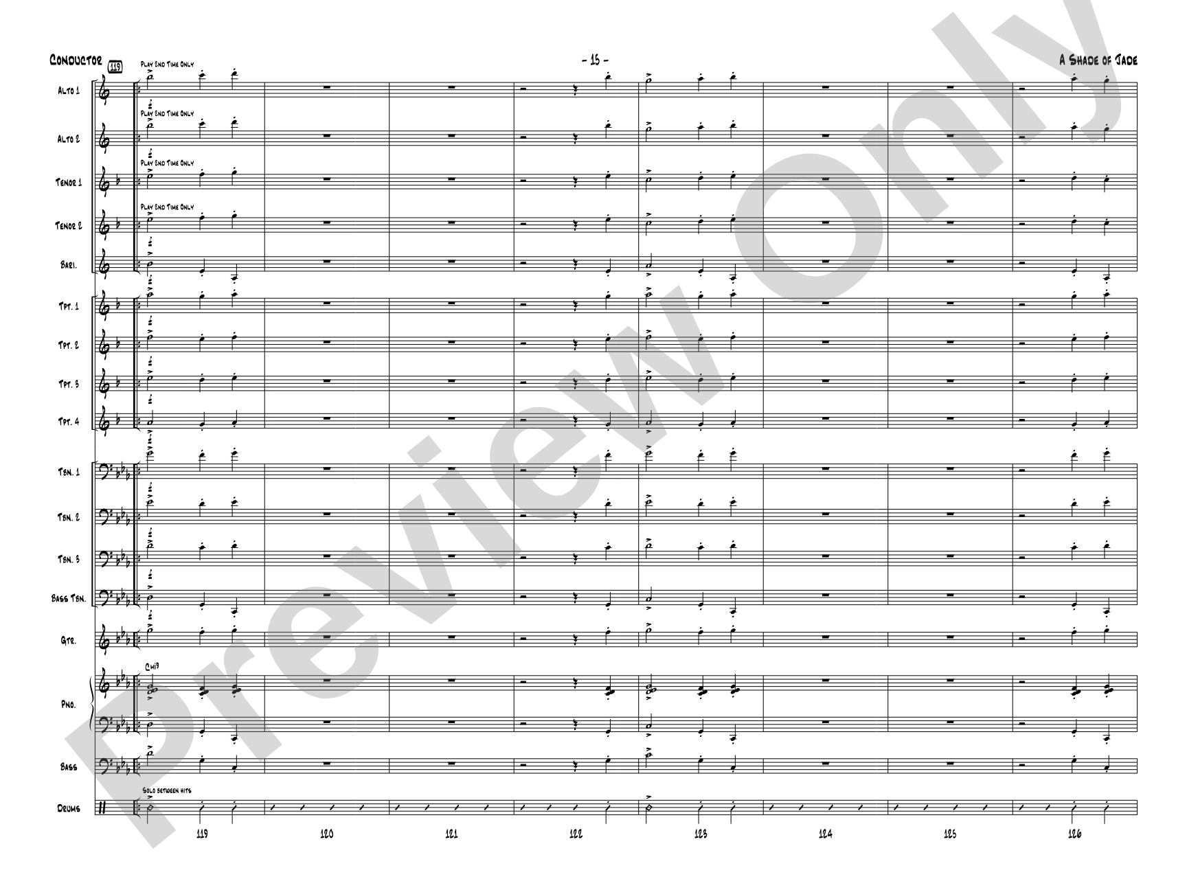 A Shade of Jade: Jazz Ensemble Conductor Score & Parts