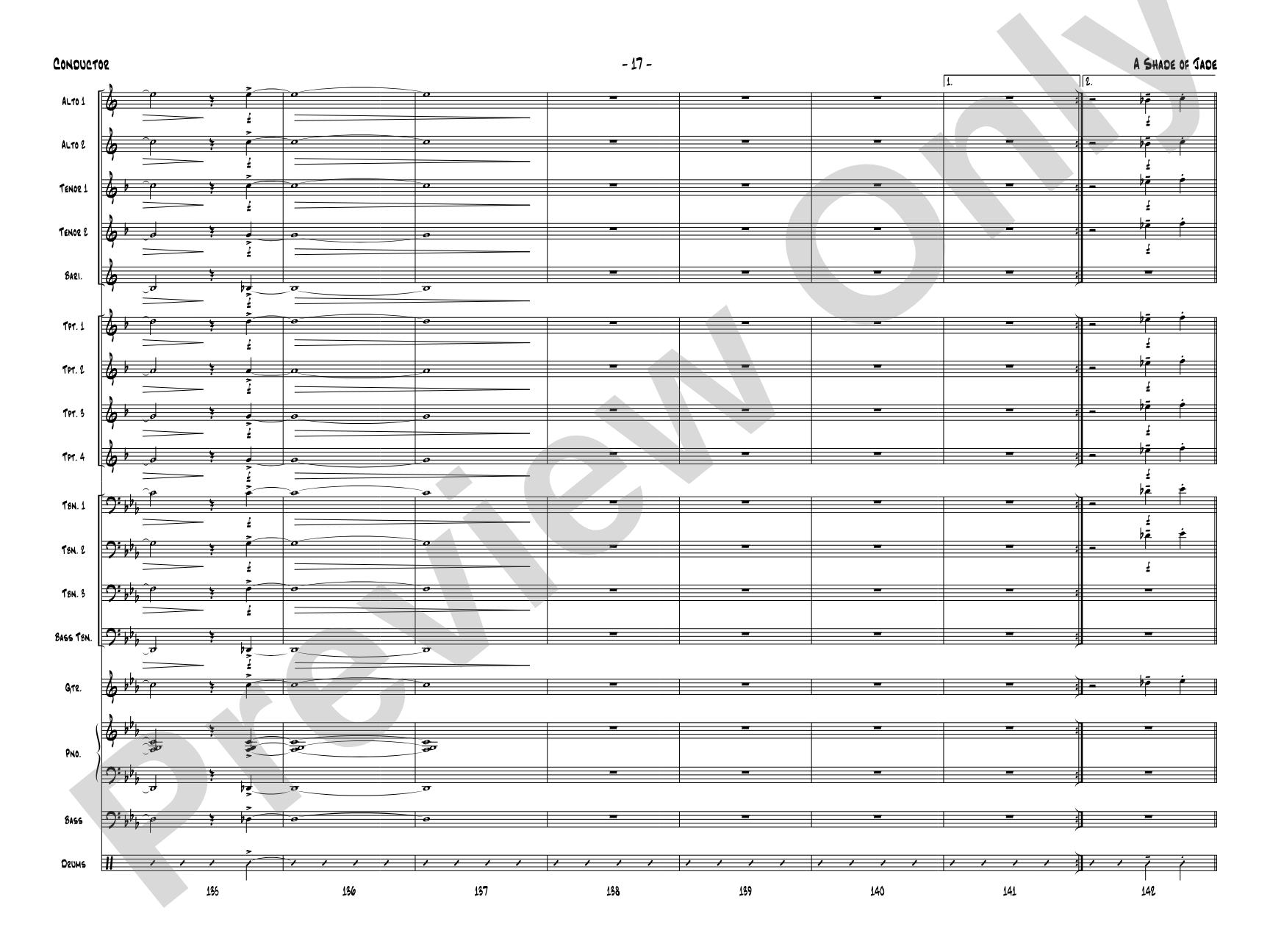 A Shade of Jade: Jazz Ensemble Conductor Score & Parts